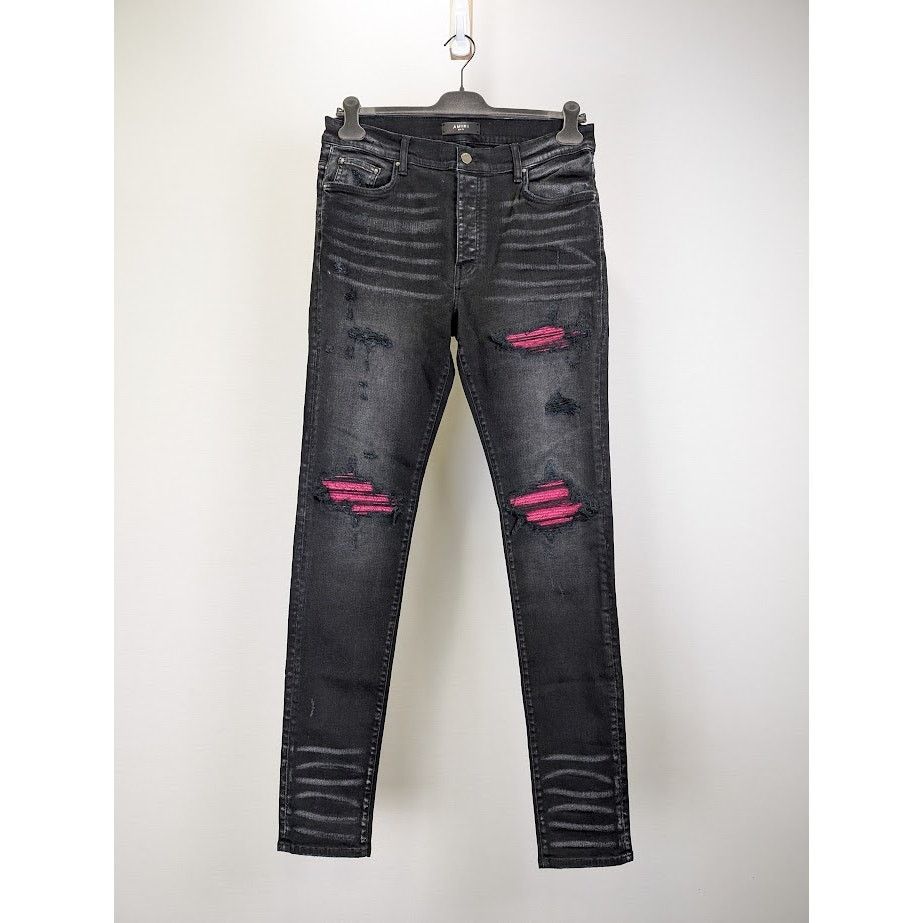 Amiri o1rshd1 Q:2 / Paint Drip Logo Jeans in Aged Black