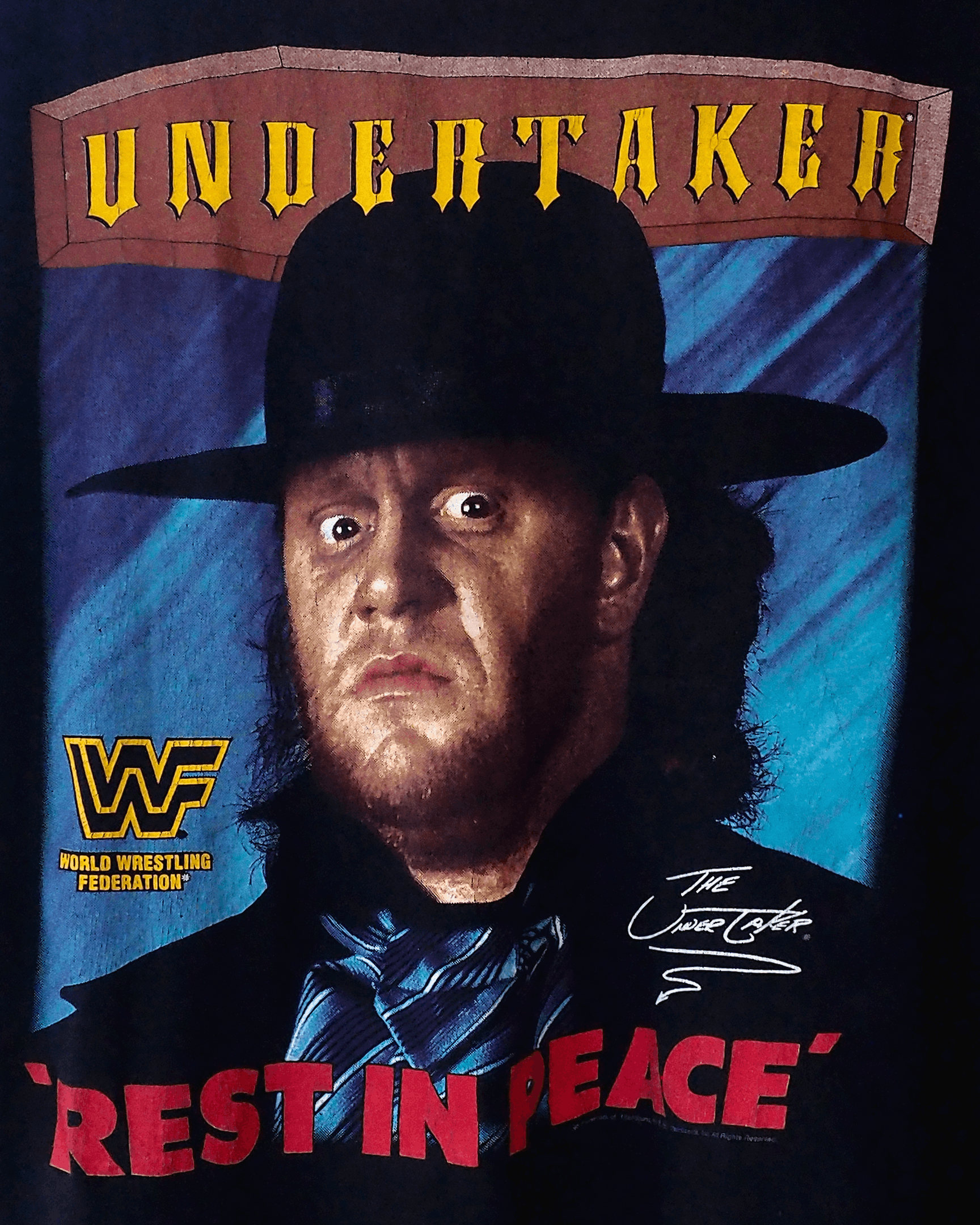 Vintage Vintage 1991 WWF/WWE Undertaker 'Rest In Peace' Shirt XL Size US XL / EU 56 / 4 - 3 Thumbnail