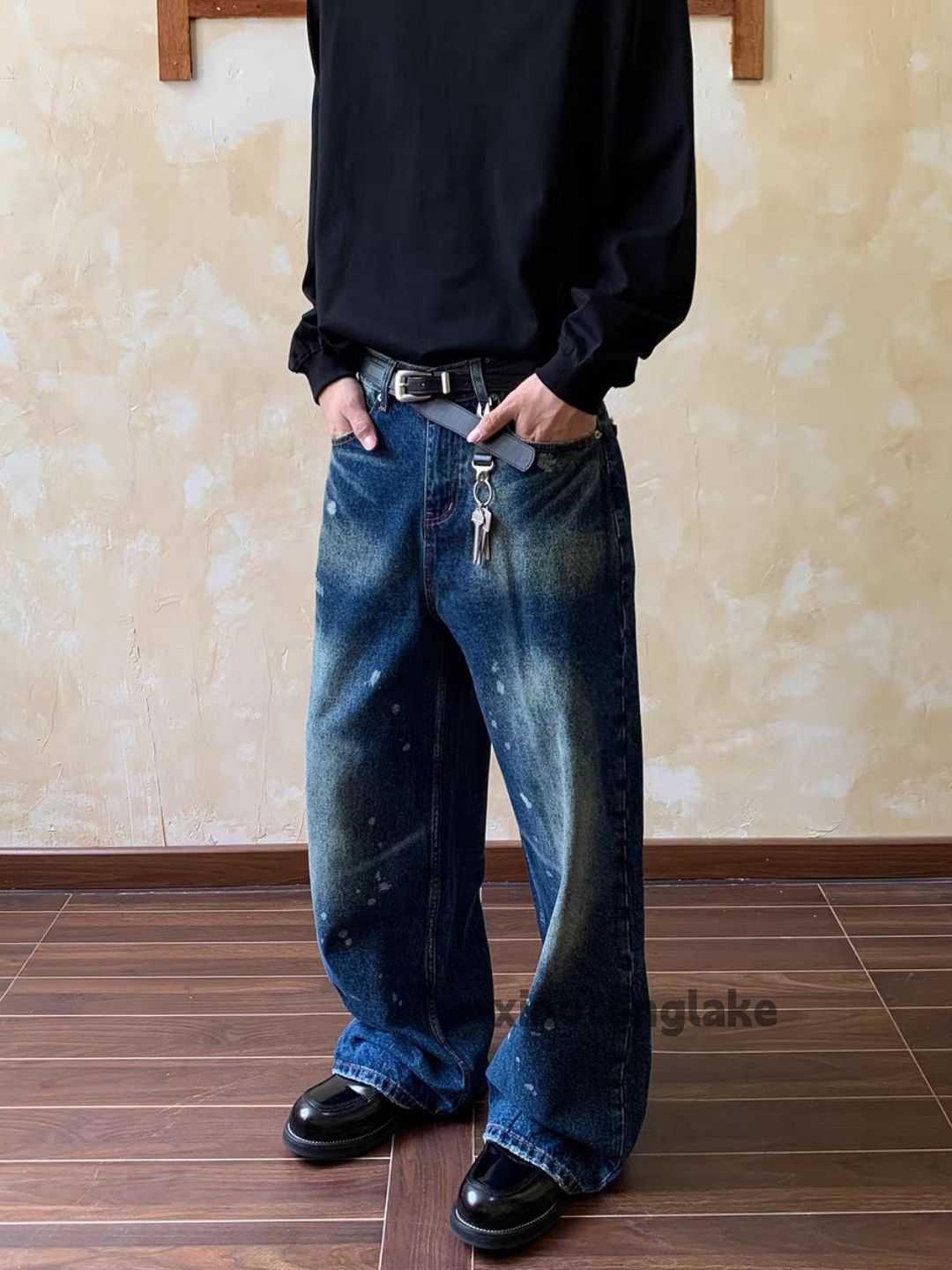 Jean xz vintage distressed faded loose baggy paint jeans Size US 30 / EU 46 - 3 Thumbnail