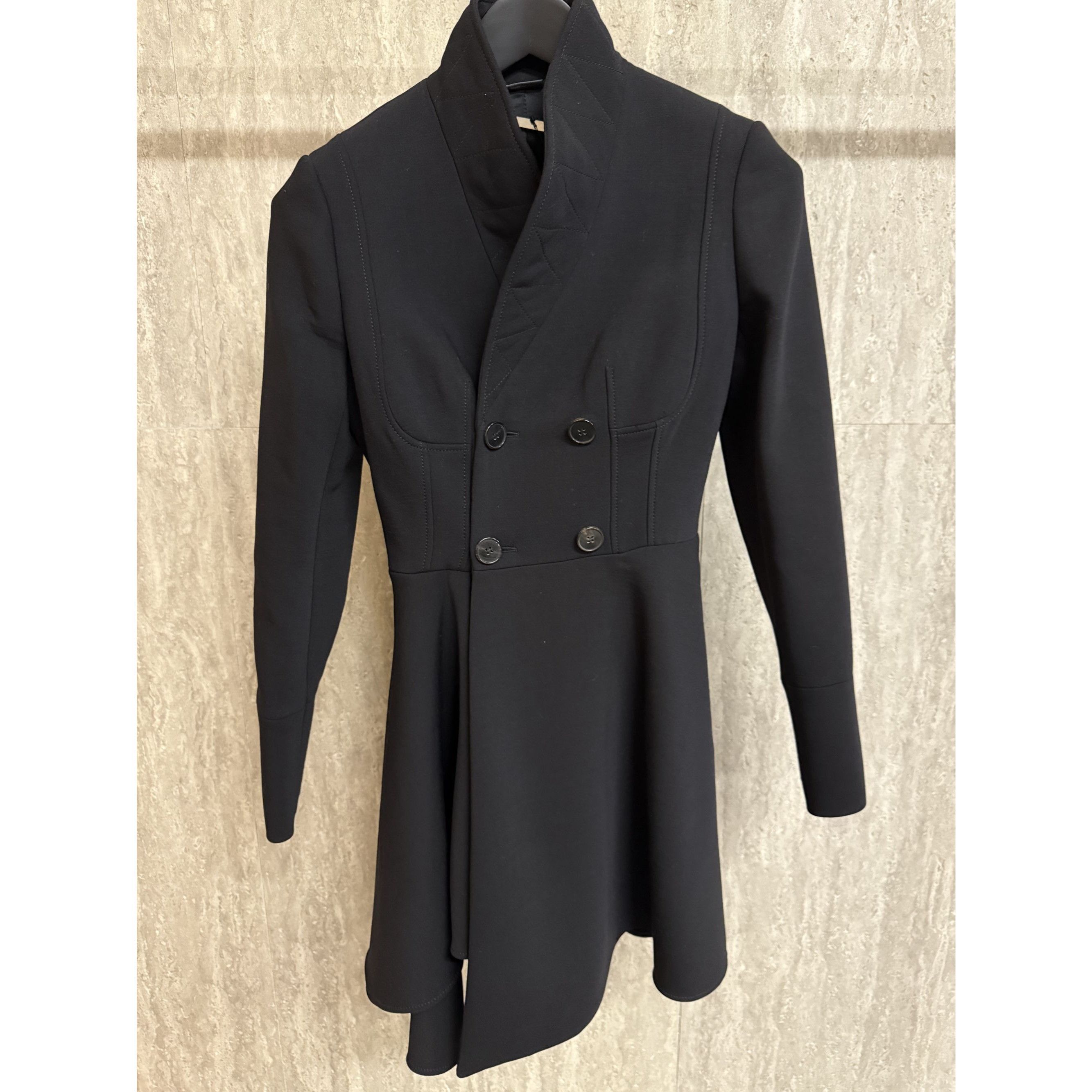 Alexander McQueen Alexander McQueen Double-Breasted Asymmetrical Black Coat Size S / US 4 / IT 40 - 1 Thumbnail
