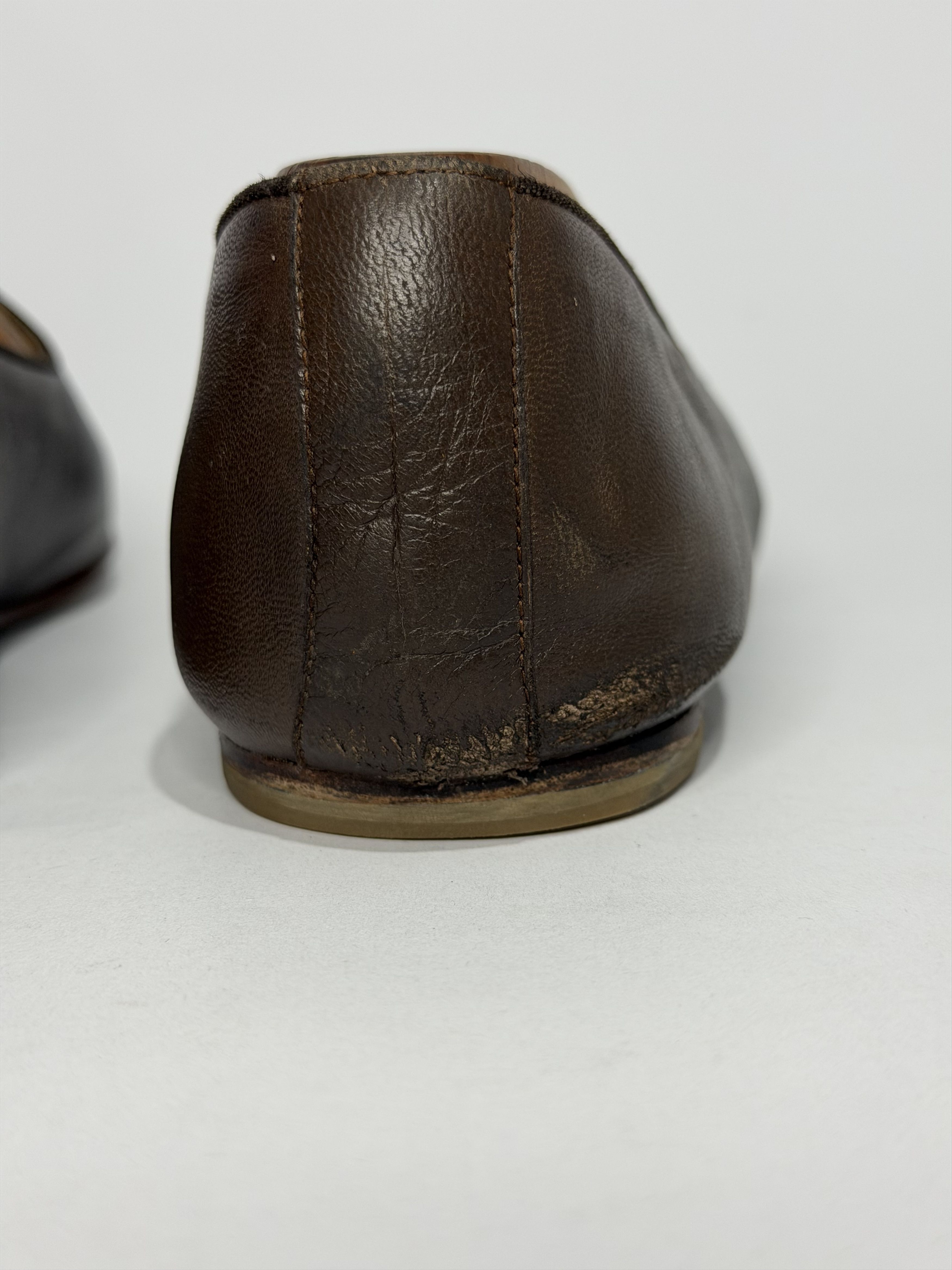 Hermes Hermes Brown Leather Smoking Slippers Size US 8 / EU 41 - 6 Thumbnail