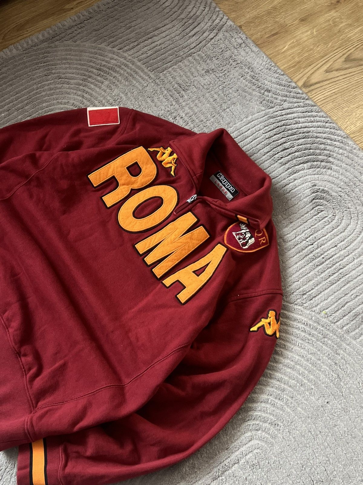 Kappa Vintage Kappa AS Roma Quarter-Zip Sweatshirt 00-x SPQR Size US L / EU 52-54 / 3 - 2 Thumbnail