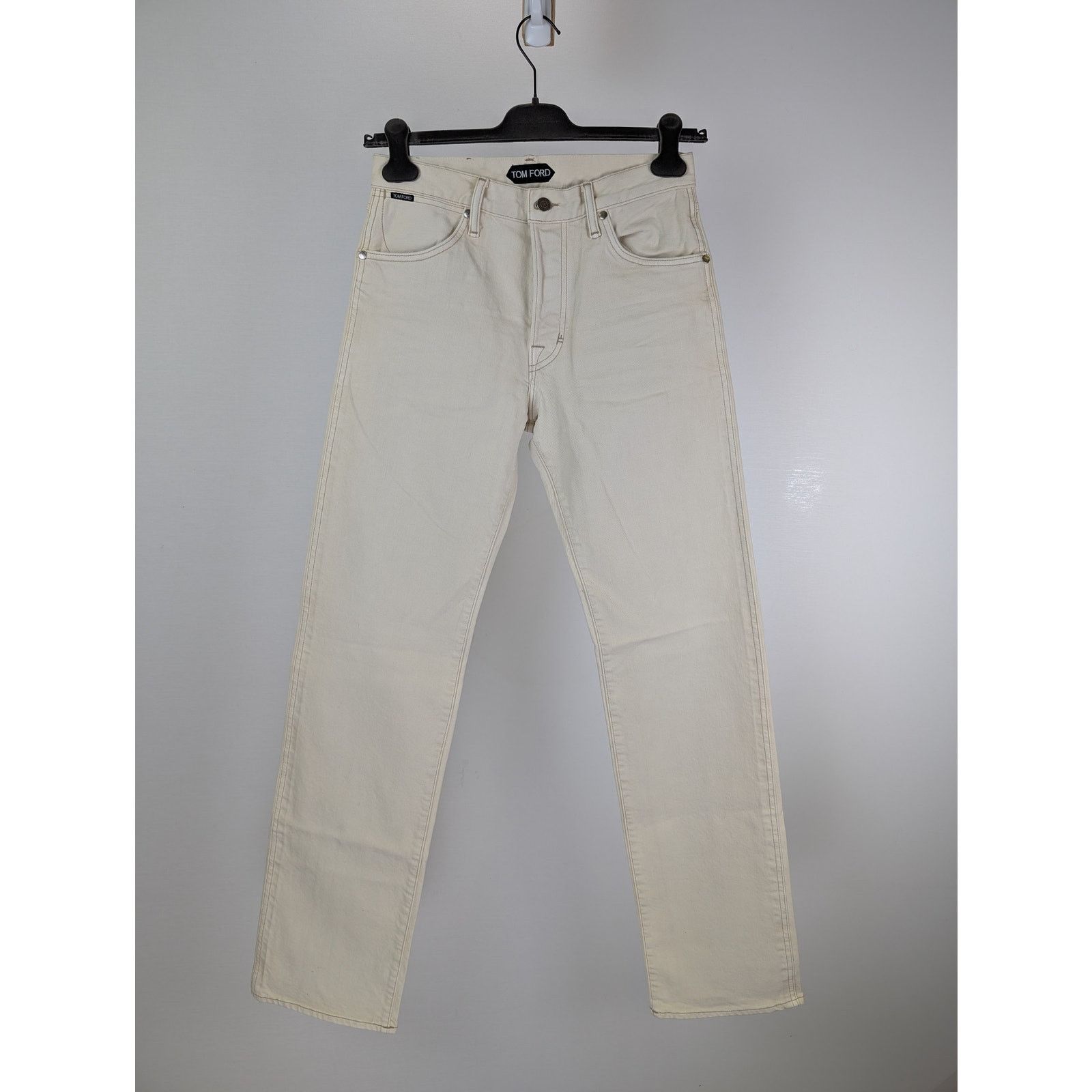 Tom Ford o1rshd1 Tapered Denim Jeans in White Size US 29 - 2 Thumbnail