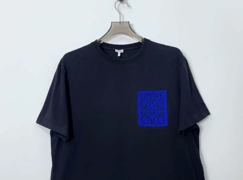 Loewe LOEWE Pocket Embroidered Logo Blue and Black T-Shirt 24ss Size US M / EU 48-50 / 2 - 3 Thumbnail