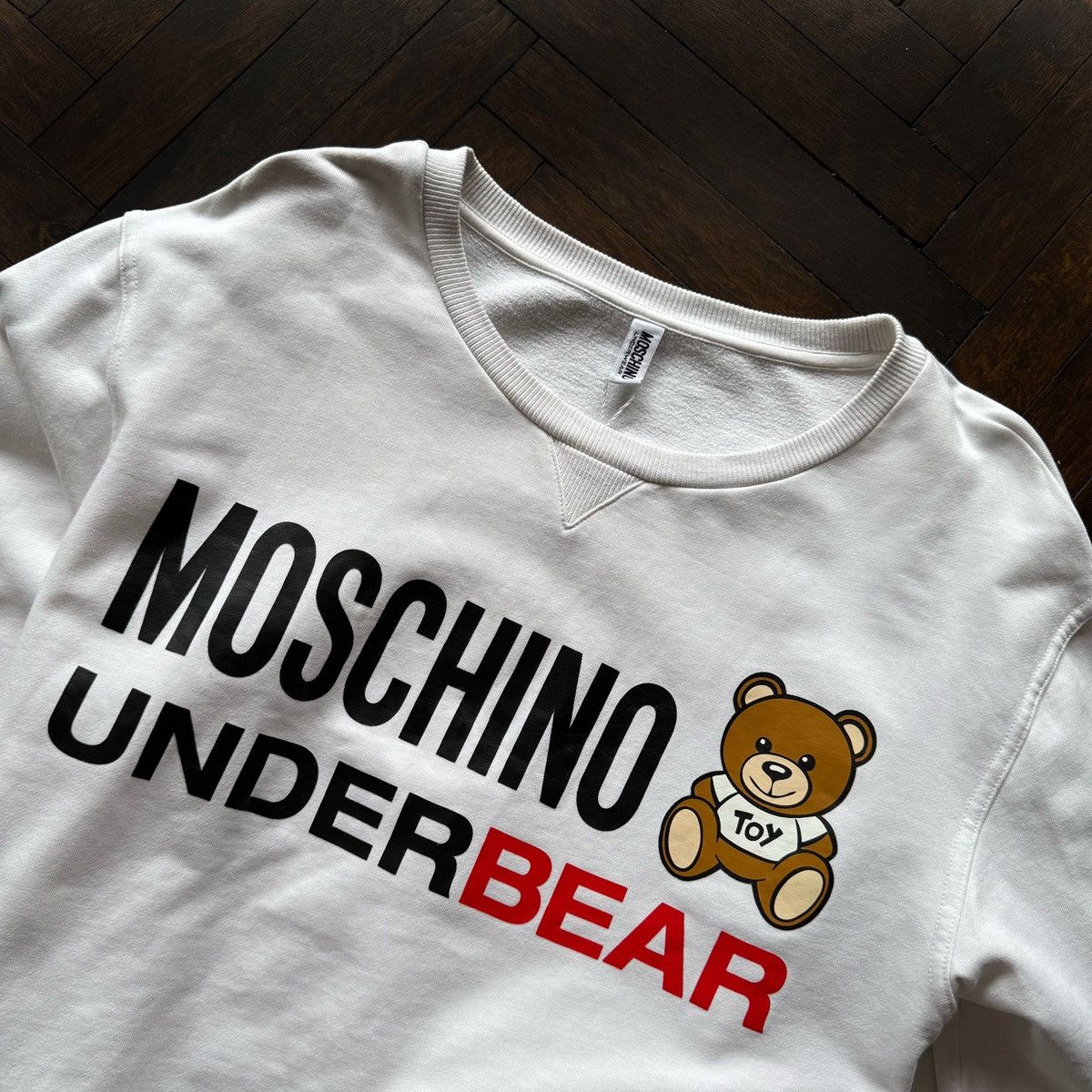 Moschino Moschino Underbear Womens White Sweatshirt Big Print Casual Size M / US 6-8 / IT 42-44 - 5 Thumbnail