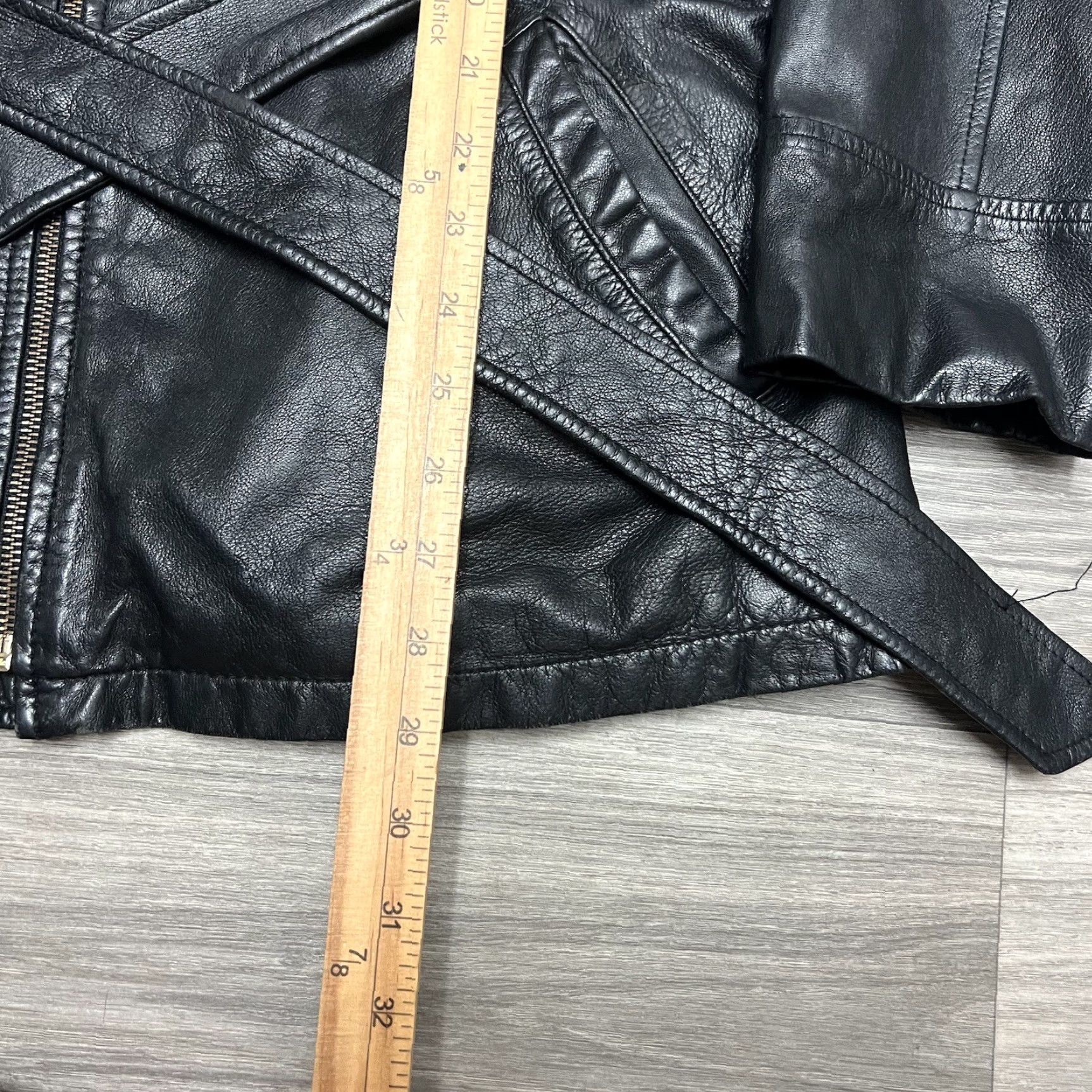 Vintage VINTAGE Leather Jacket Women XL Black Belted Full Zip Up Work Lambskin Soft Jacket Coat Size XL / US 12-14 / IT 48-50 - 6 Thumbnail