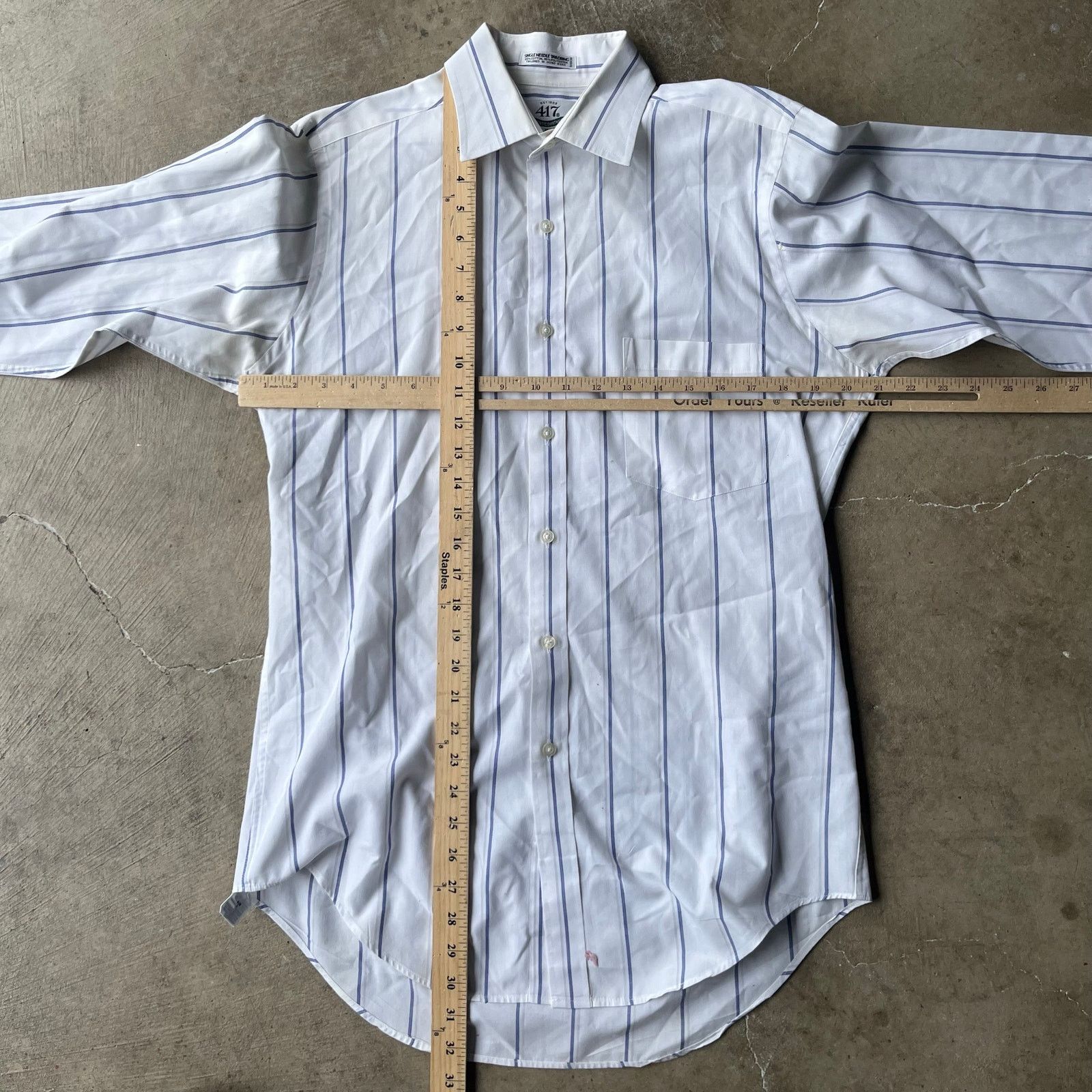 Vintage VINTAGE VAN HEUSEN STRIPED WHITE SHIRT LONGSLEEVE FITS LARGE Size US L / EU 52-54 / 3 - 5 Thumbnail
