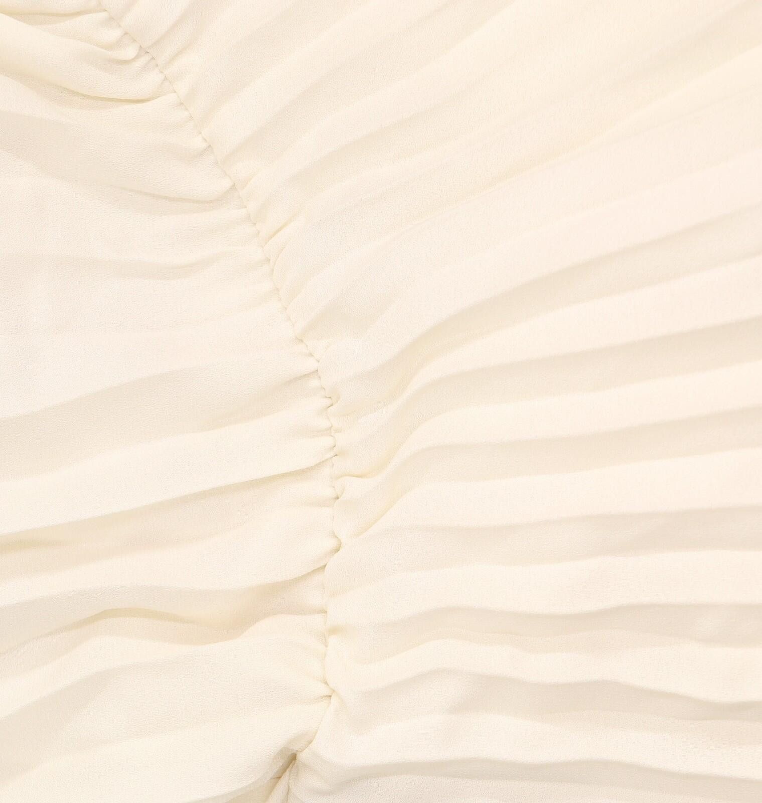 Other Msk Neck Flutter Sleeve Pleated Dress Birch Off White 1x Size XL / US 12-14 / IT 48-50 - 7 Thumbnail