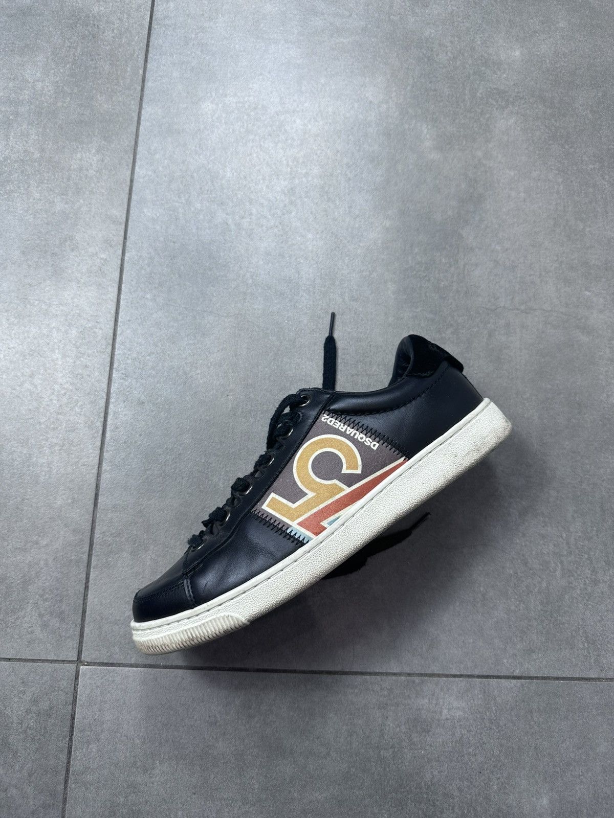 Dsquared2 Dsquared2 Black Men’s Leather Sneakers Size EUR 40,5 Size US 8.5 / EU 41-42 - 10 Thumbnail