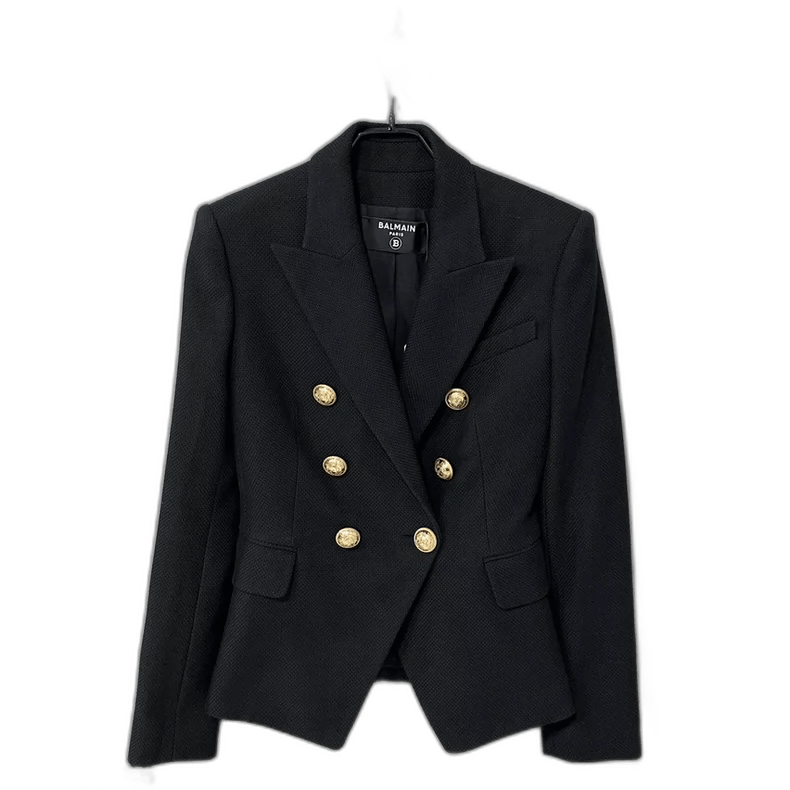 Balmain Balmain Black Slim Fit Double-Breasted Blazer Size XS / US 0-2 / IT 36-38 - 1 Thumbnail