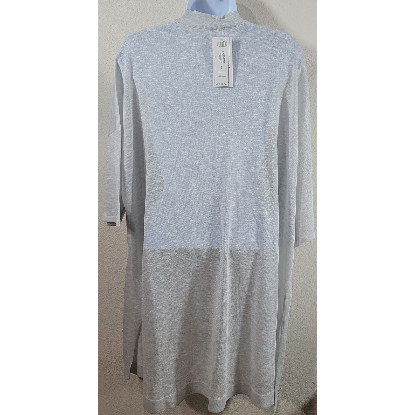 Chicos Chico's Gray Open Front Cardigan Sweater 1 Medium NWT Size M / US 6-8 / IT 42-44 - 2 Thumbnail