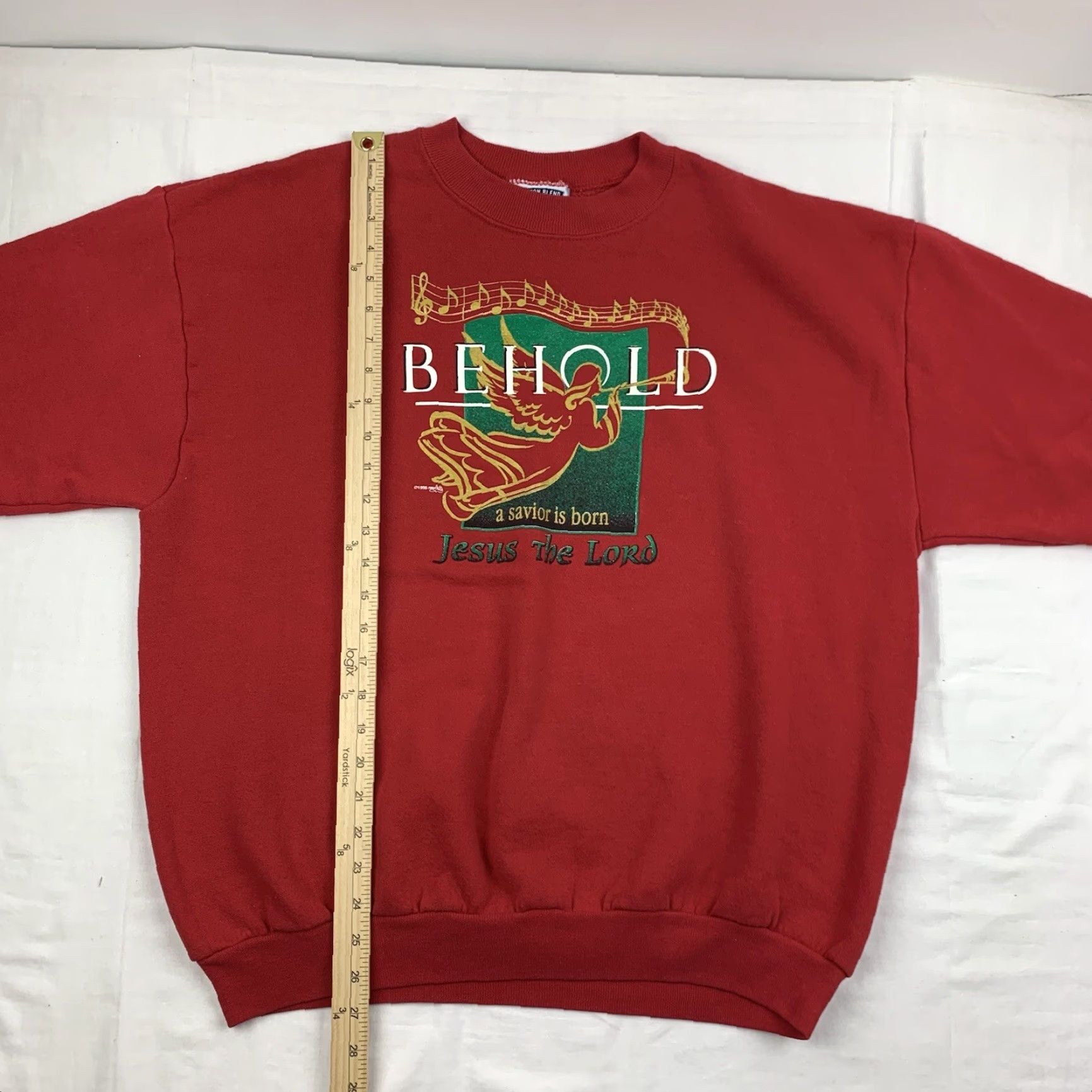 Lee VINTAGE Lee Sweatshirt Shirt Adult XL Red Jesus Christ Lord Savior 90s Christmas Men Pullover Crew Neck Mens Size US XL / EU 56 / 4 - 6 Thumbnail