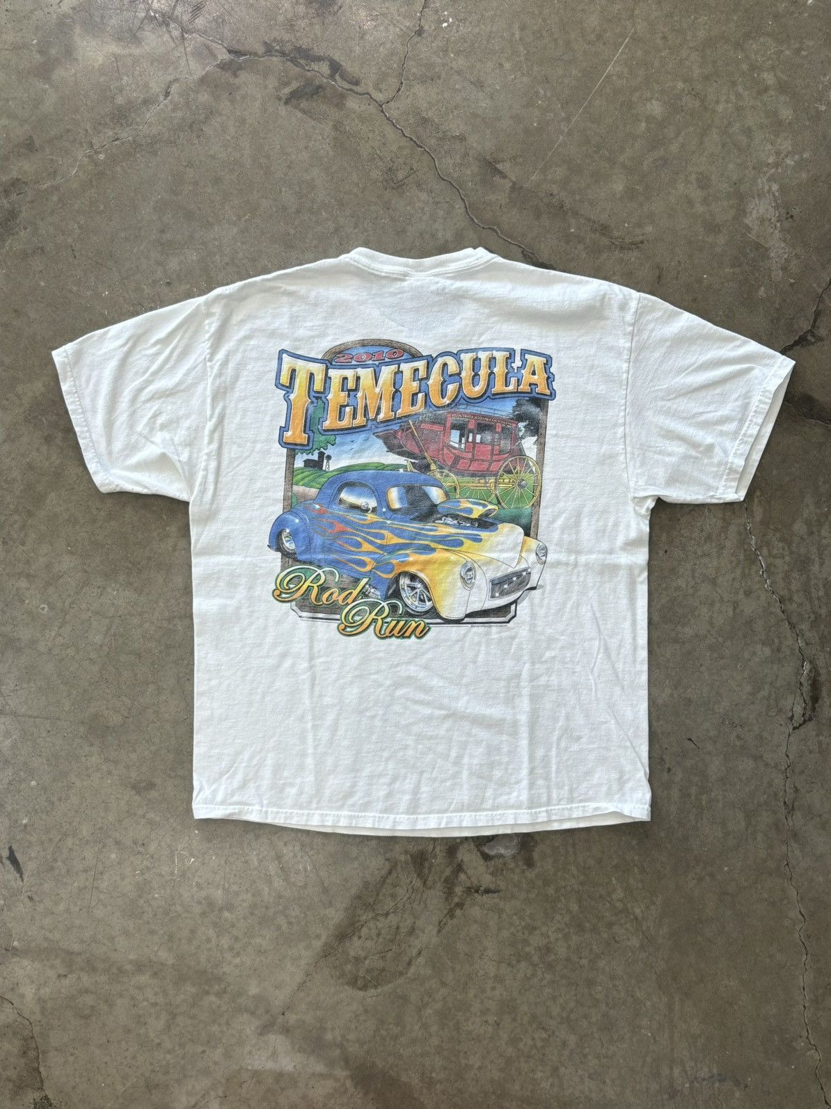 Vintage Vintage 2010 Temecula Hot Rod Run Tee XL Size US XL / EU 56 / 4 - 2 Thumbnail
