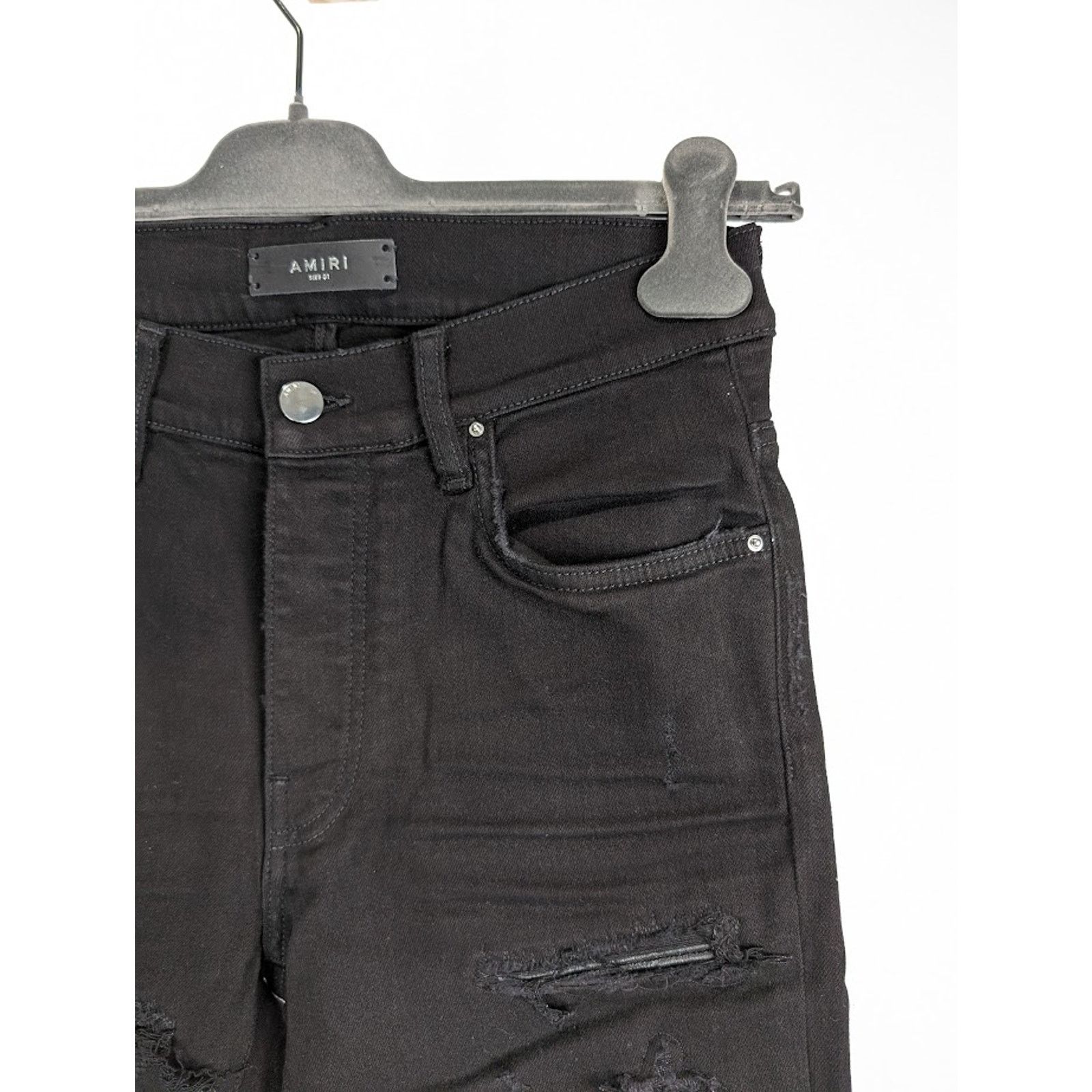 Amiri o1rshd1 Leather Thrasher Jeans in Black Size US 32 / EU 48 - 10 Thumbnail