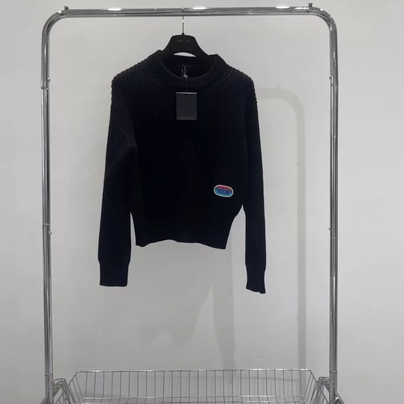 Louis Vuitton louis vuitton Black sweater with hem logoBlack sweater wit Size US M / EU 48-50 / 2 - 1 Thumbnail