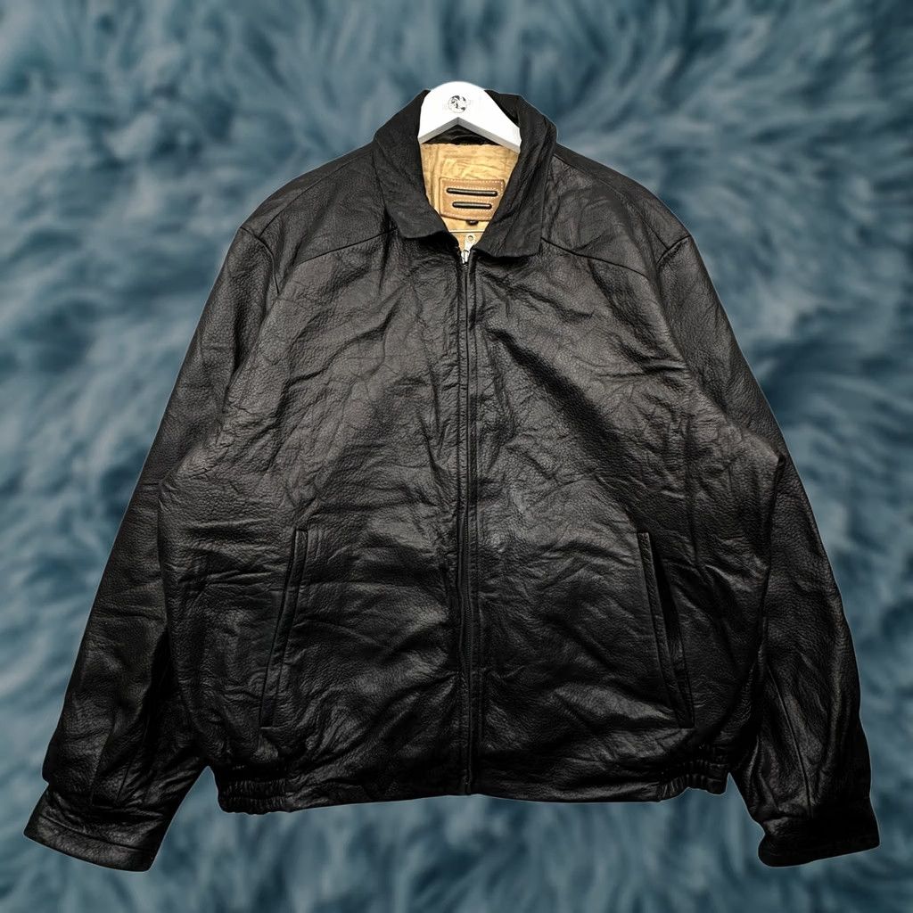 Vintage VINTAGE Robert Comstock Endurance Leather Jacket XL Collared Full Zip Thinsulate Bomber Mens XL Black Size US XL / EU 56 / 4 - 1 Thumbnail