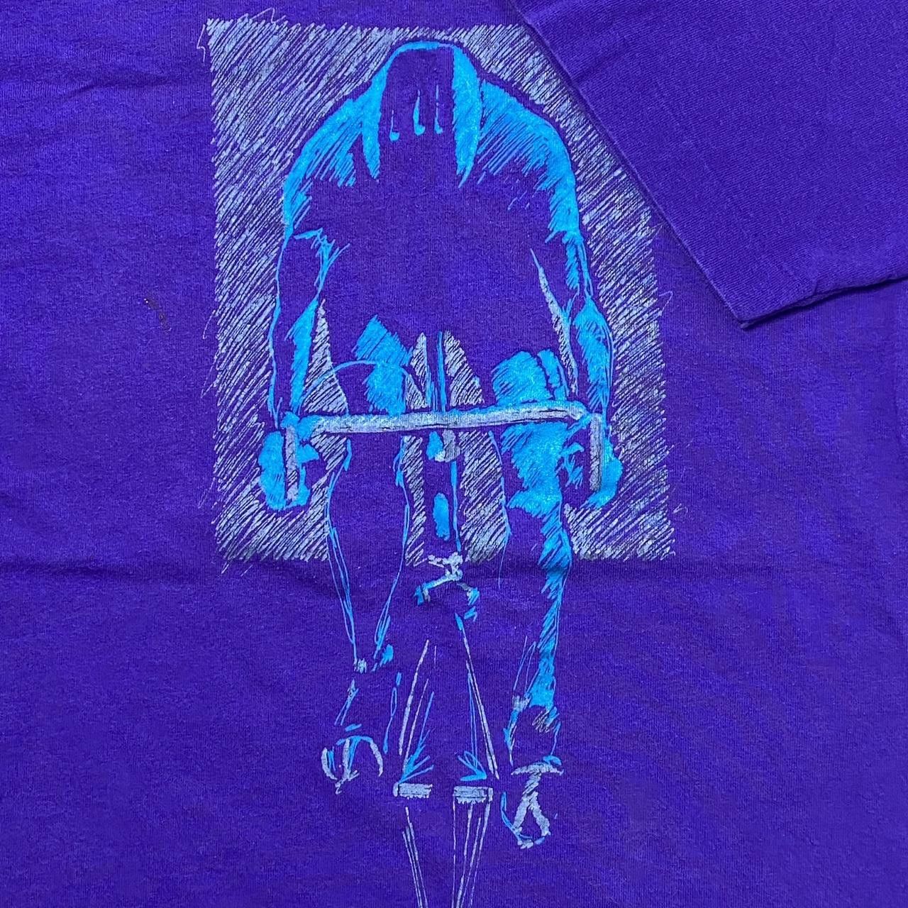 Fruit Of The Loom Vintage Retro Cyclist Purple Bicycling Tee Size Large Size US M / EU 48-50 / 2 - 3 Thumbnail