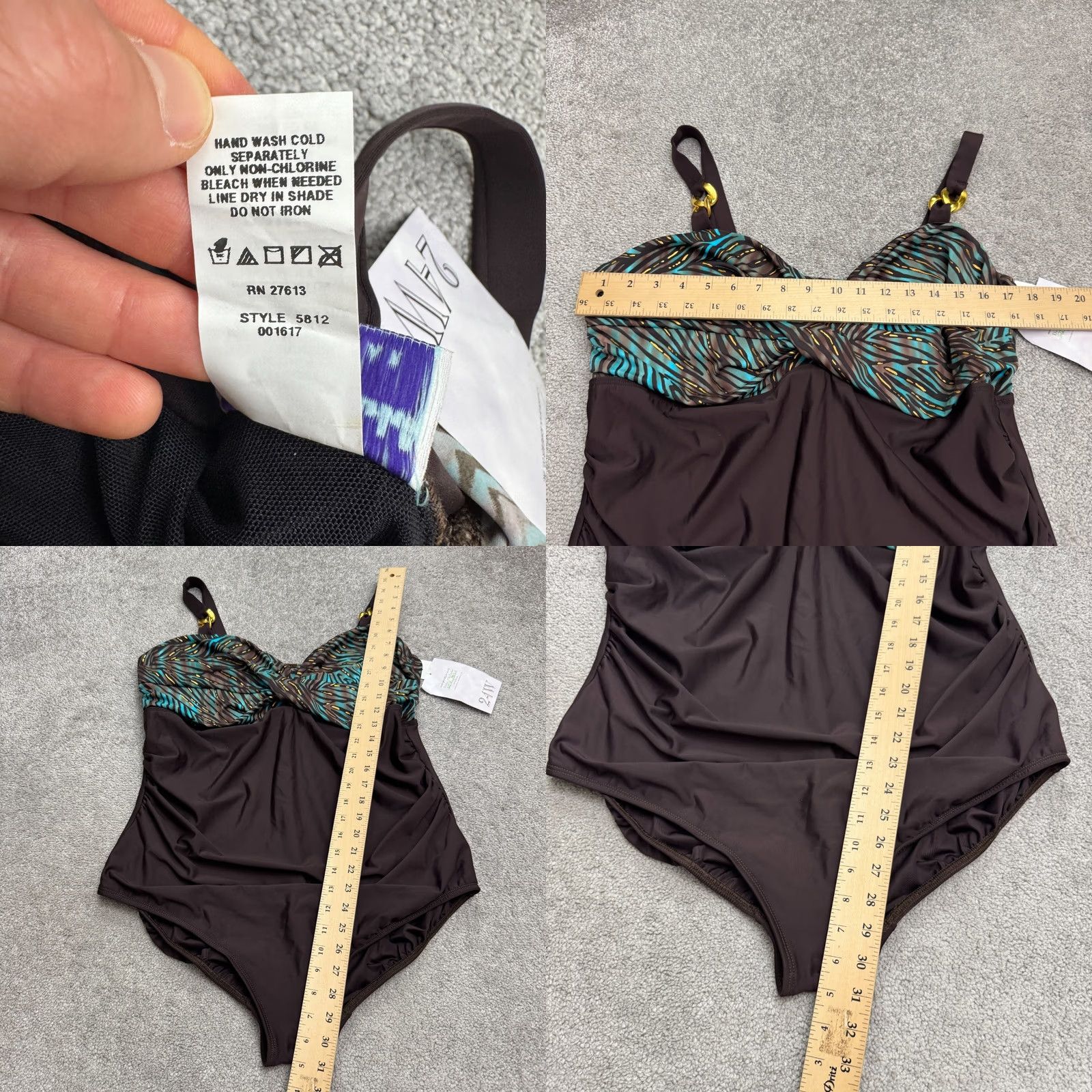 Delta Delta Burke Womens 24W One Piece Animal Print Pice swimwear Gold Brown Beach NWT Size ONE SIZE - 9 Thumbnail