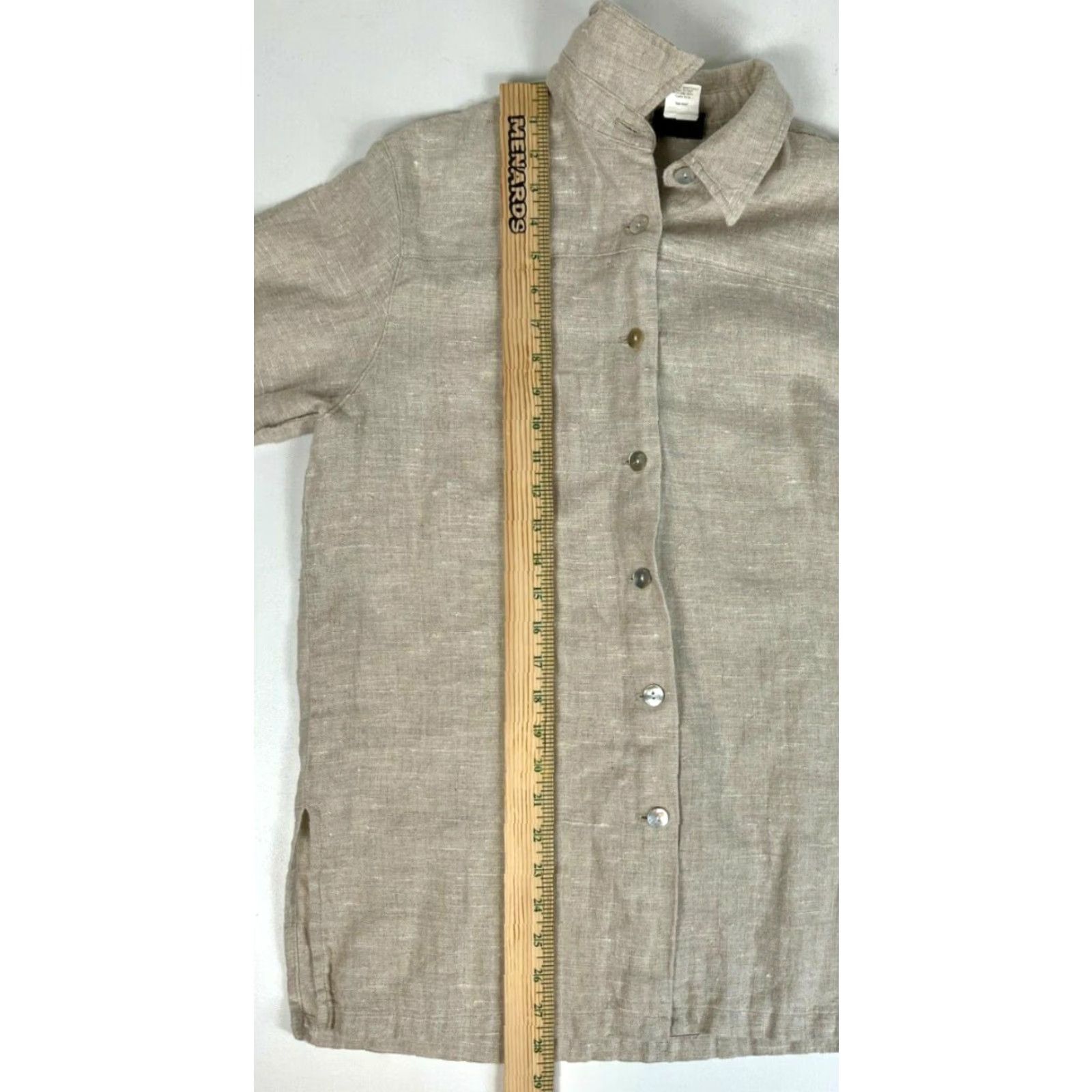 Vintage 20 South Women’s Linen Button Blouse Shirt Casual 3/4 Sleeve Made in USA Sz L Natural Linen 100% Linen USA Blouse Mens Womens Girls Boys Size L / US 10 / IT 46 - 6 Thumbnail