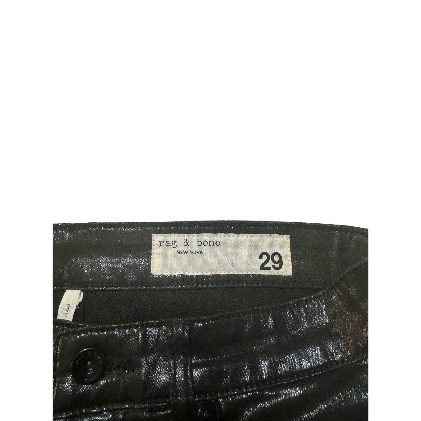 Rag & Bone RAG & BONE CASEY HIGH-RISE ANKLEFLARE COATED JEANS Size 29 Size 29" - 7 Thumbnail
