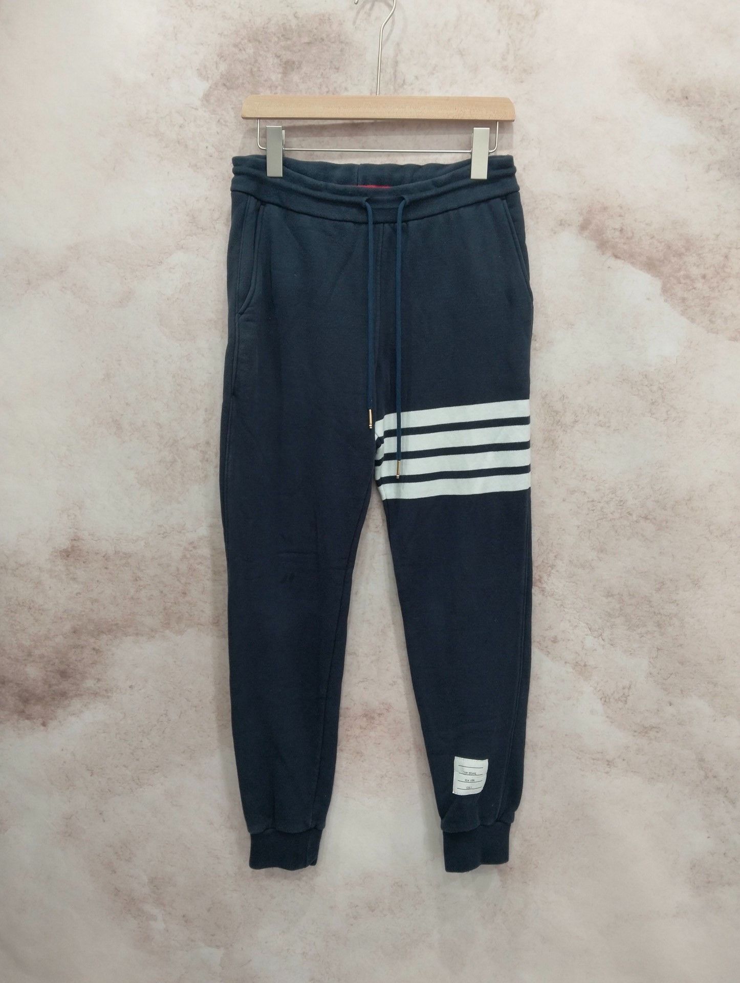 Thom Browne Thom Browne Navy Sweatpants White Stripes Size US 26 / EU 42 - 1 Thumbnail