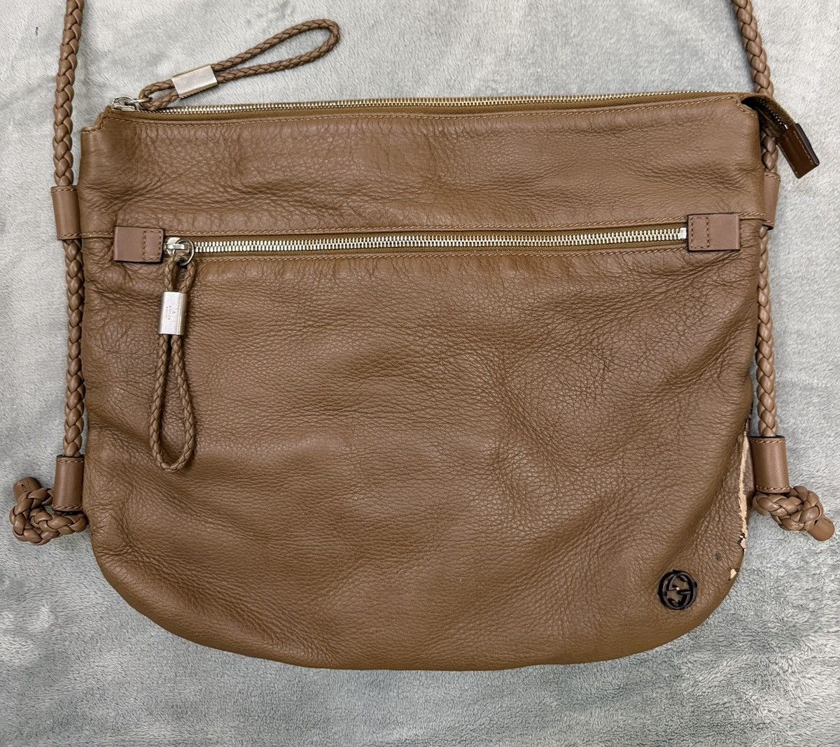 Gucci Gucci Brown Leather Braided Strap Bag Size ONE SIZE - 3 Thumbnail