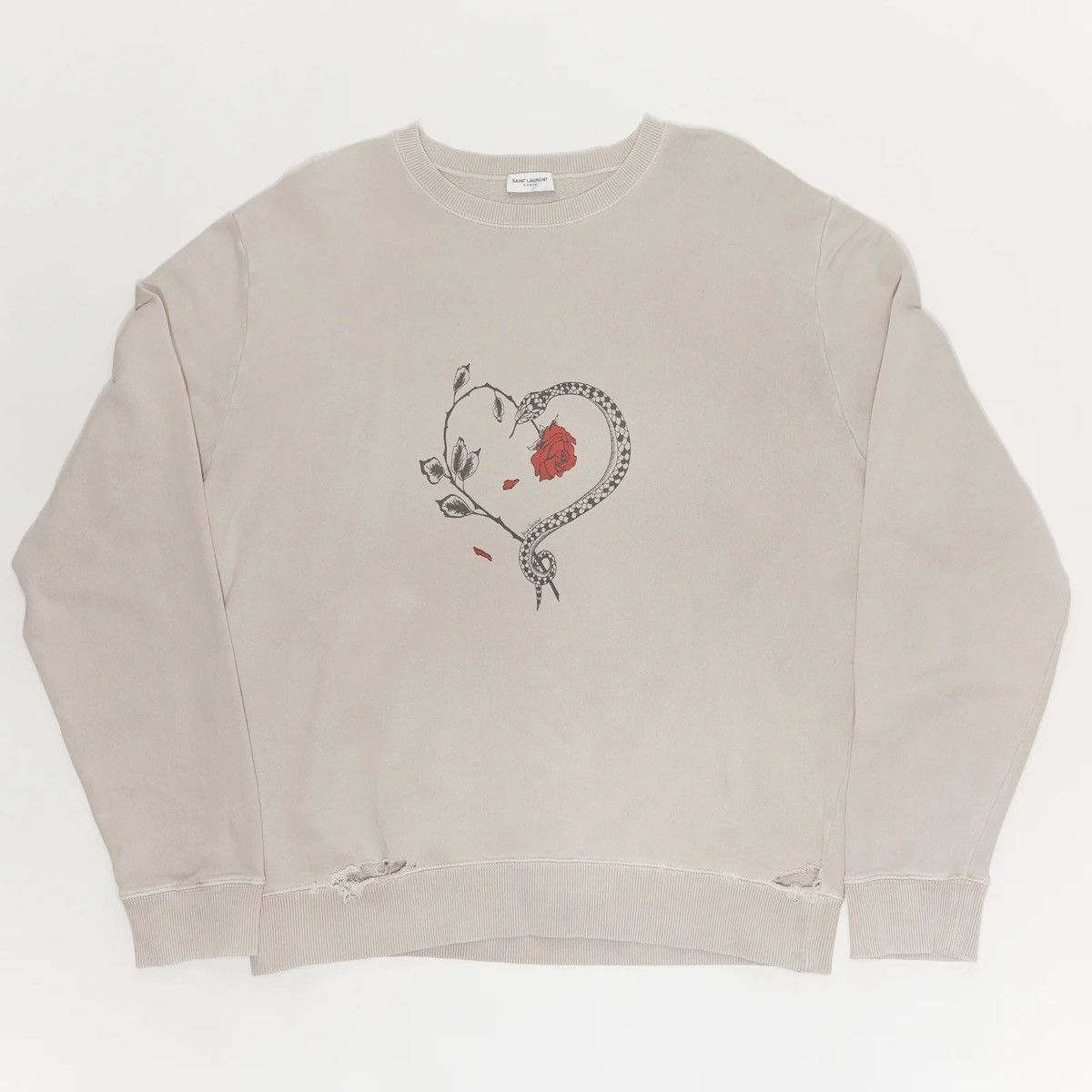 Saint Laurent Paris SAINT LAURENT SNAKE HEART CREW SWEAT Size US XL / EU 56 / 4 - 1 Thumbnail