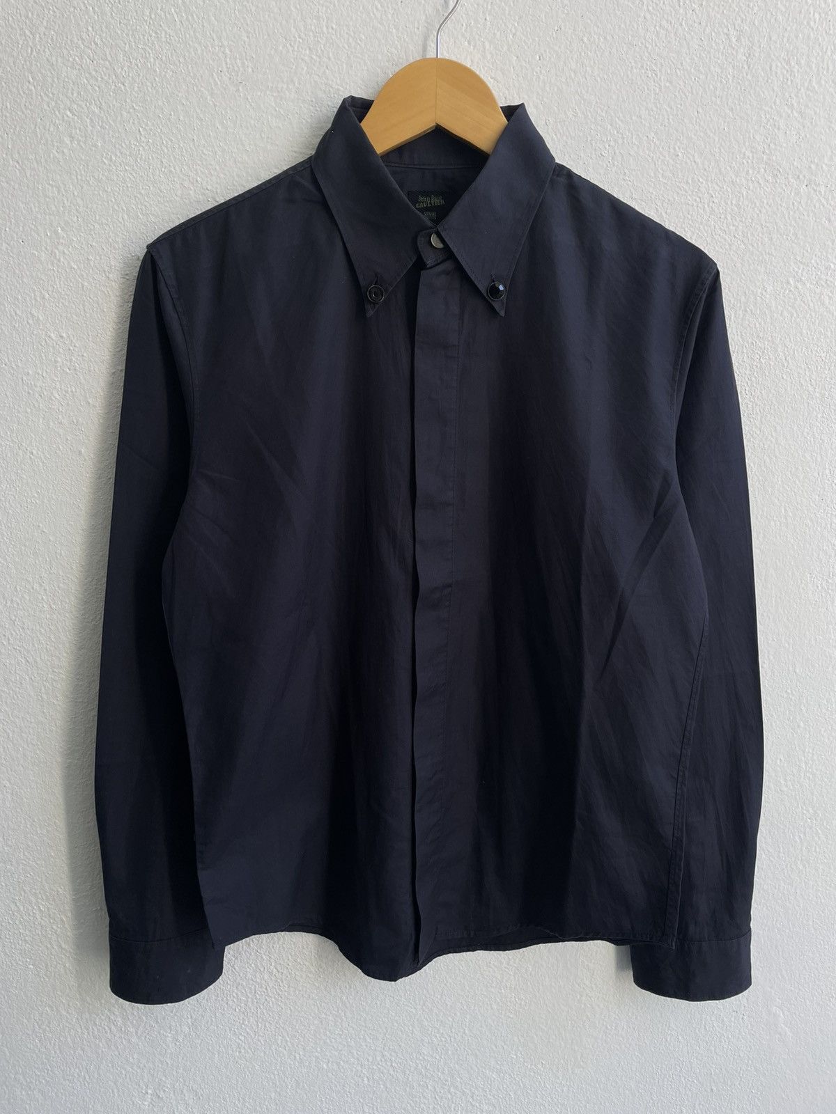 Gaultier Homme Objet Vintage Jean Paul Gaultier Homme Black Button Up Shirts Size US M / EU 48-50 / 2 - 2 Thumbnail
