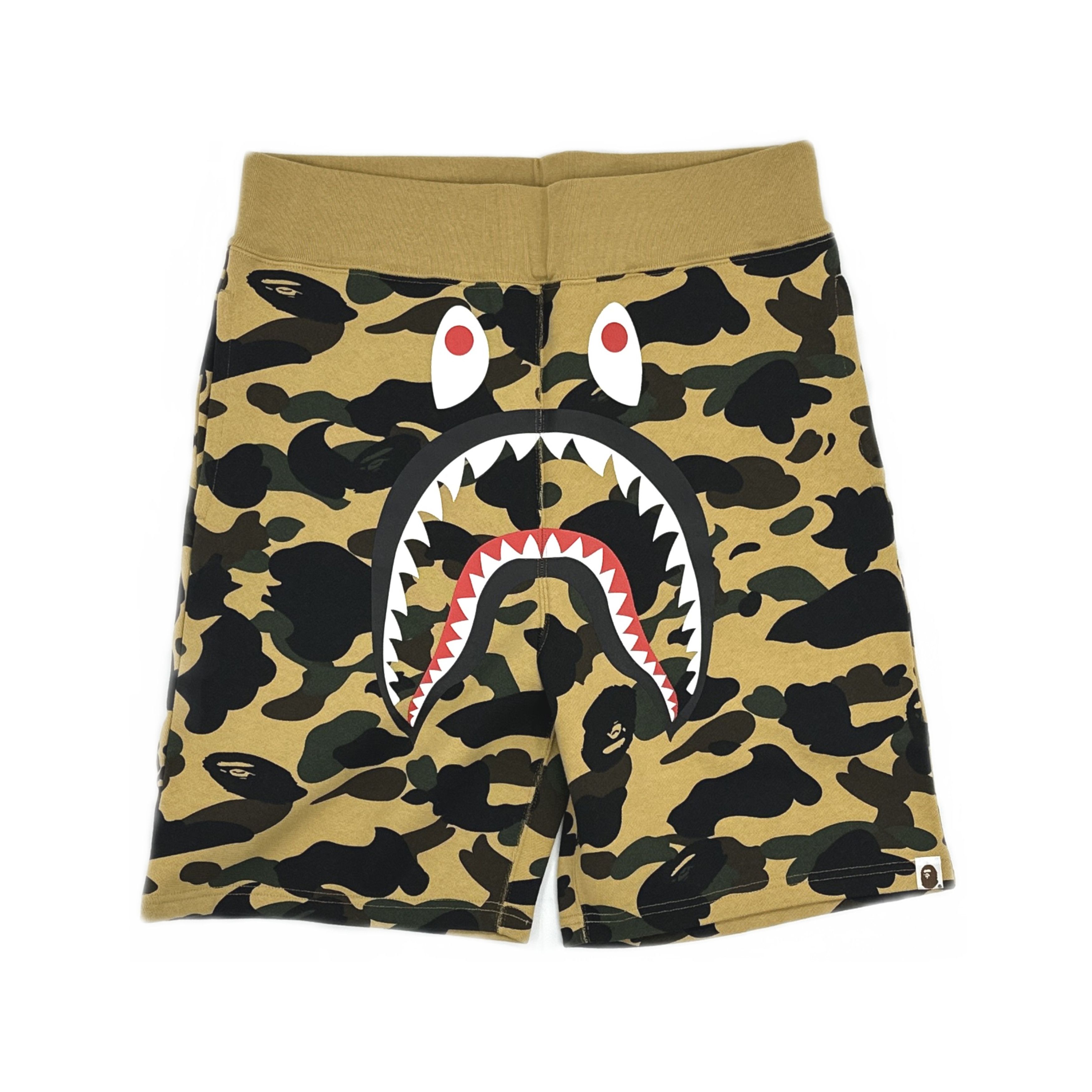 Bape A Bathing Ape Yellow Camo Shark Shorts Size L Size US 34 / EU 50 - 1 Thumbnail