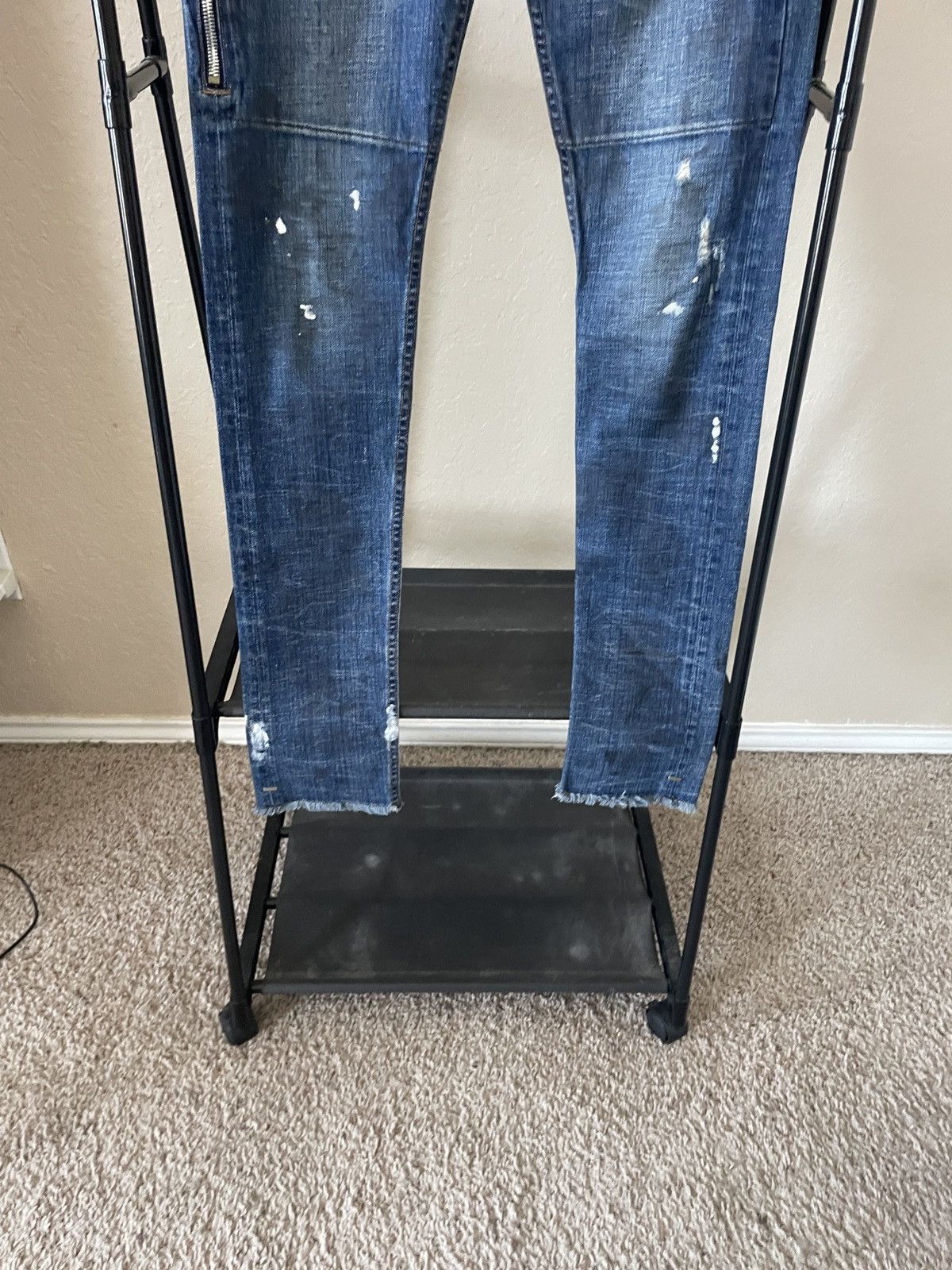 Mr. Completely Button Fly Distressed paint plash skinny jeans Size US 30 / EU 46 - 3 Thumbnail