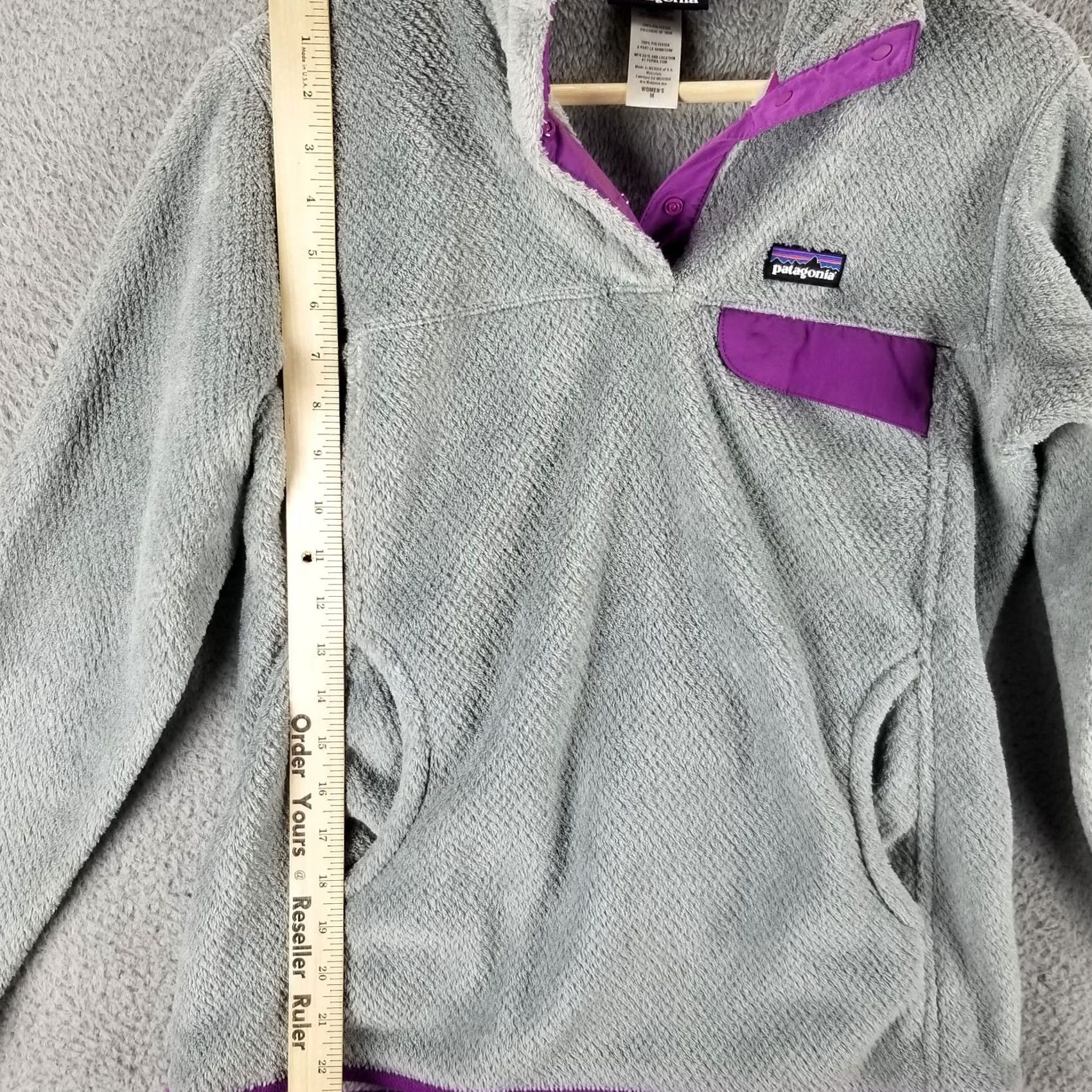 Patagonia Patagonia Synchilla Jacket Women's Medium Gray Snap-T 90s Vintage Fleece Pockets Logo Mock Neck Jacket Size M / US 6-8 / IT 42-44 - 4 Thumbnail