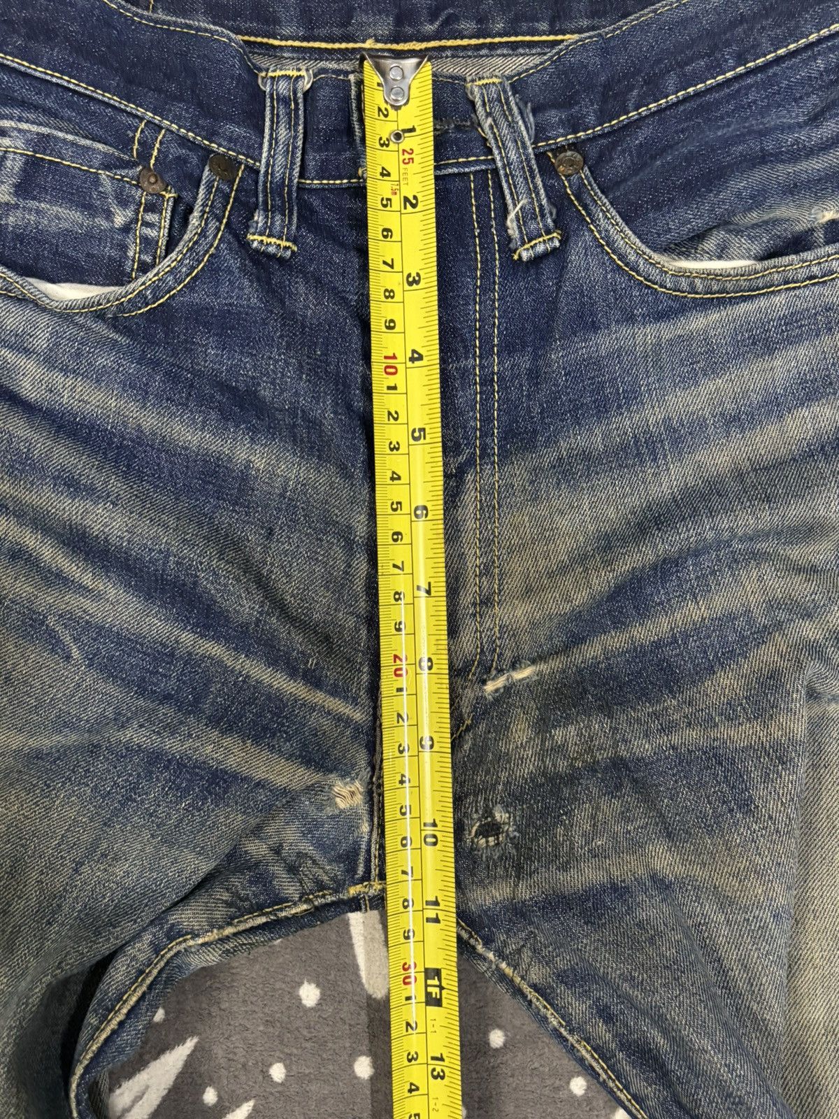 Sugar Cane Vintage 70s Big Stone Mud Wash Thrashed Distress Flare Jeans Size US 29 - 19 Thumbnail