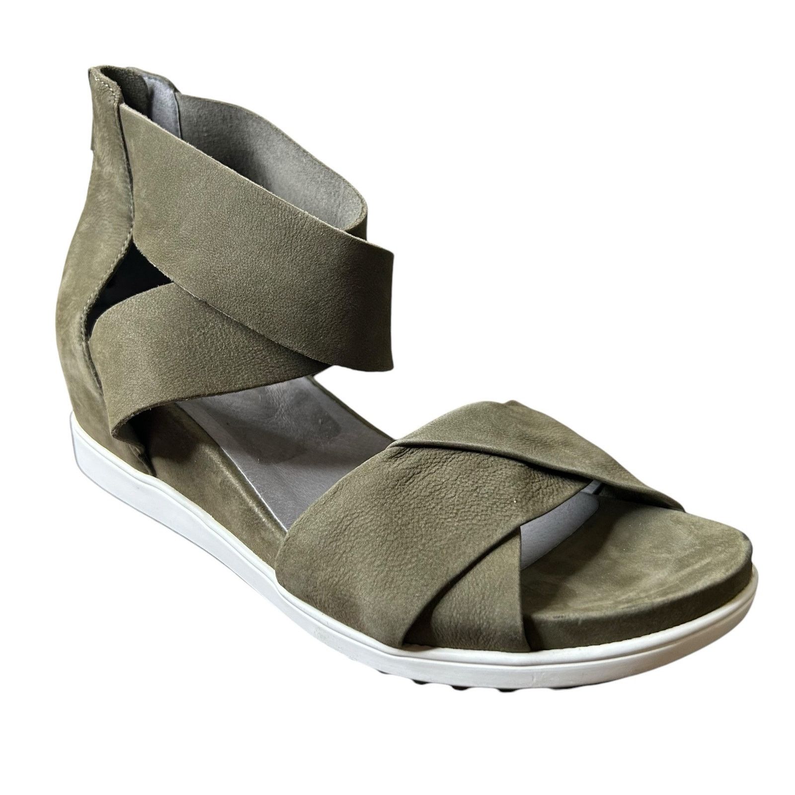 Eileen Fisher Eileen Fisher Sandals Viv Tumbled Nubuck Wedge Sage Size 9 Size US 9 / IT 39 - 1 Thumbnail