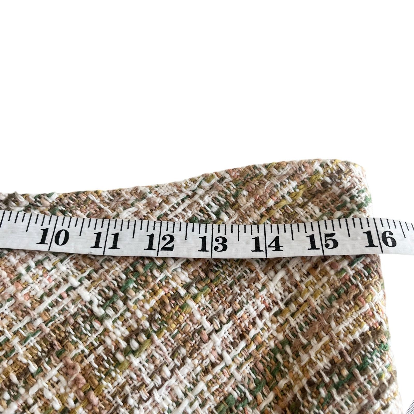 Other Vintage Rickie Freeman Teri Jon Beige Green Tweed Lace Trim Size 34" / US 12 / IT 48 - 15 Thumbnail