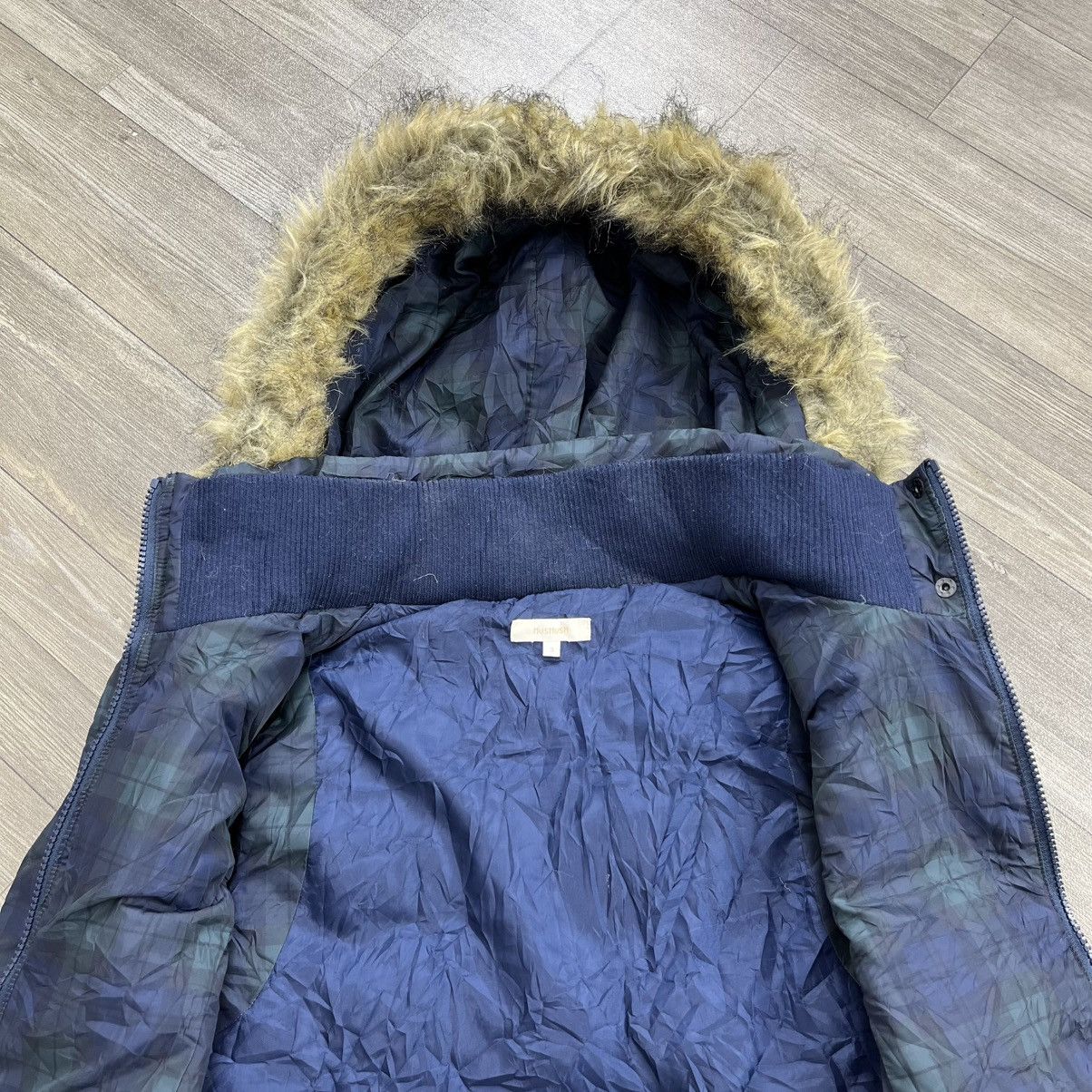 If Six Was Nine 2000s Goa Style Plaid Down Jacket Fur Vest Size US M / EU 48-50 / 2 - 12 Thumbnail