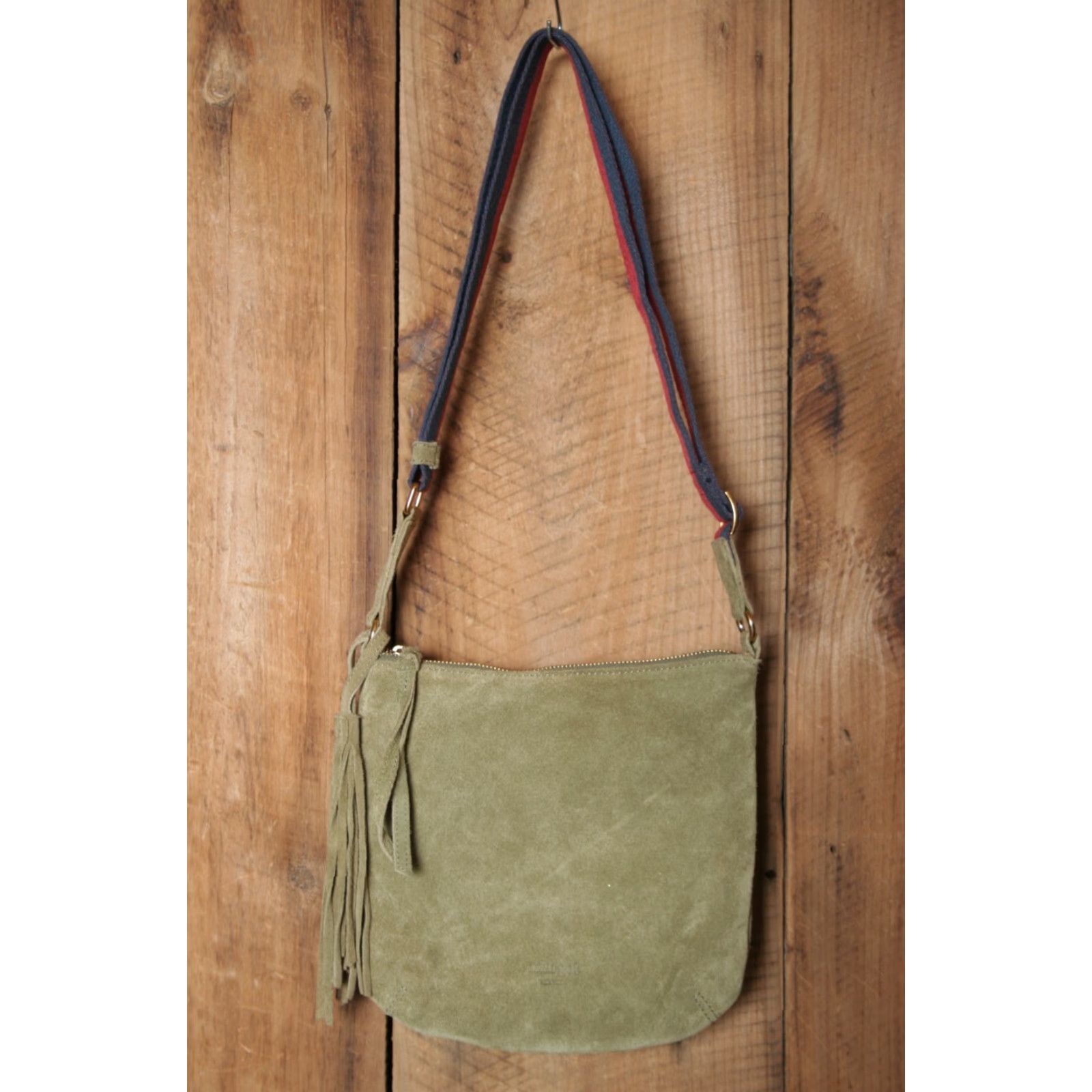Olive MARGOT Remy Olive Green Suede Adjustable Crossbody Shoulder Hobo Bag Purse Purse Size ONE SIZE - 6 Thumbnail