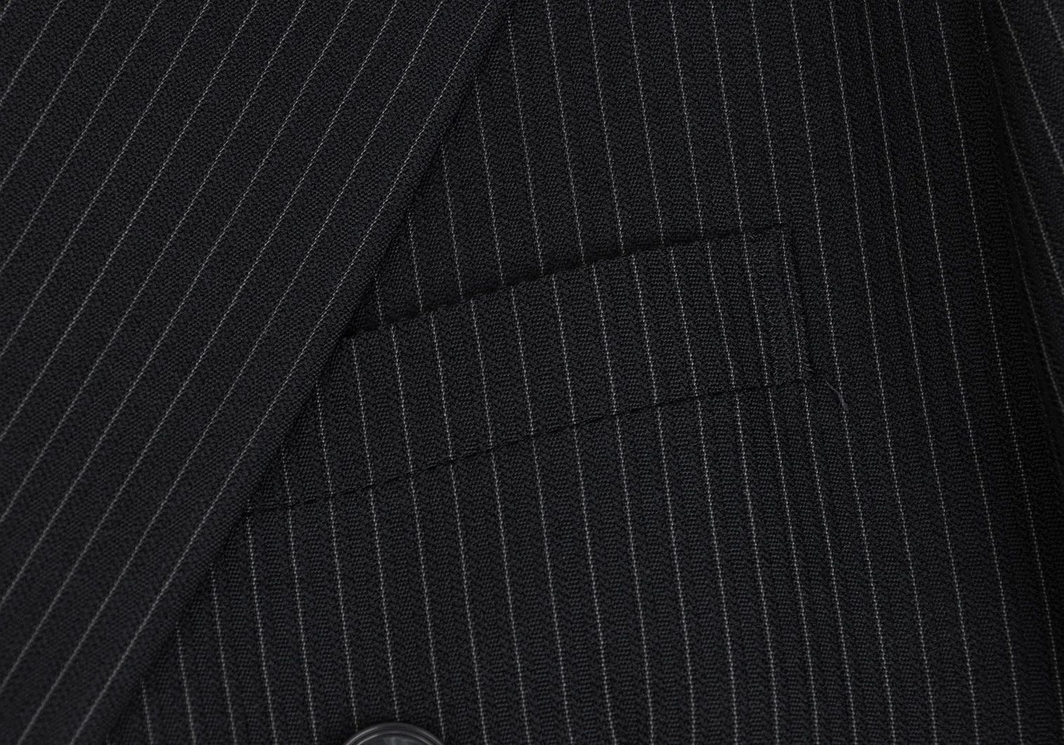 Jean Paul Gaultier Wool Stripe Double Breasted Jacket in Dark Navy 44M Size US S / EU 44-46 / 1 - 5 Thumbnail