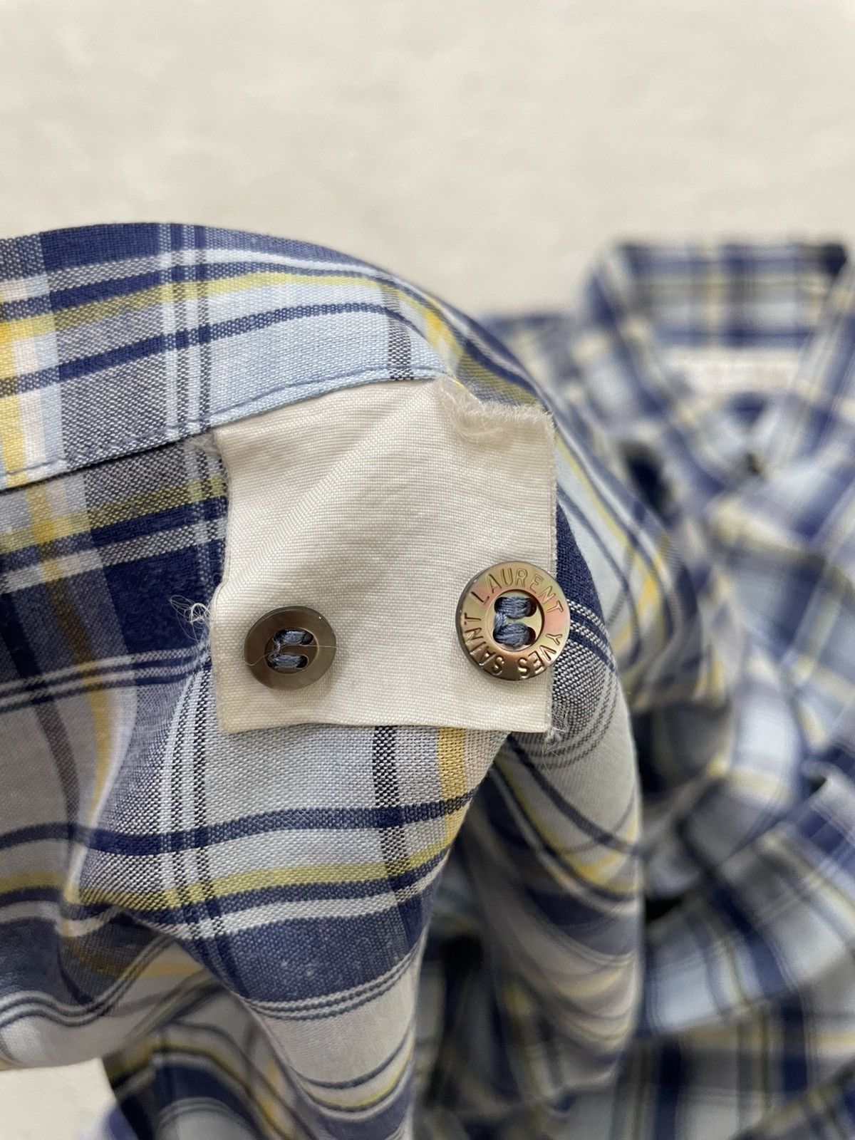 Yves Saint Laurent Vintage YSL Archival Plaid Short Shirt Y2K ifsix LGB Japan Size US L / EU 52-54 / 3 - 6 Thumbnail