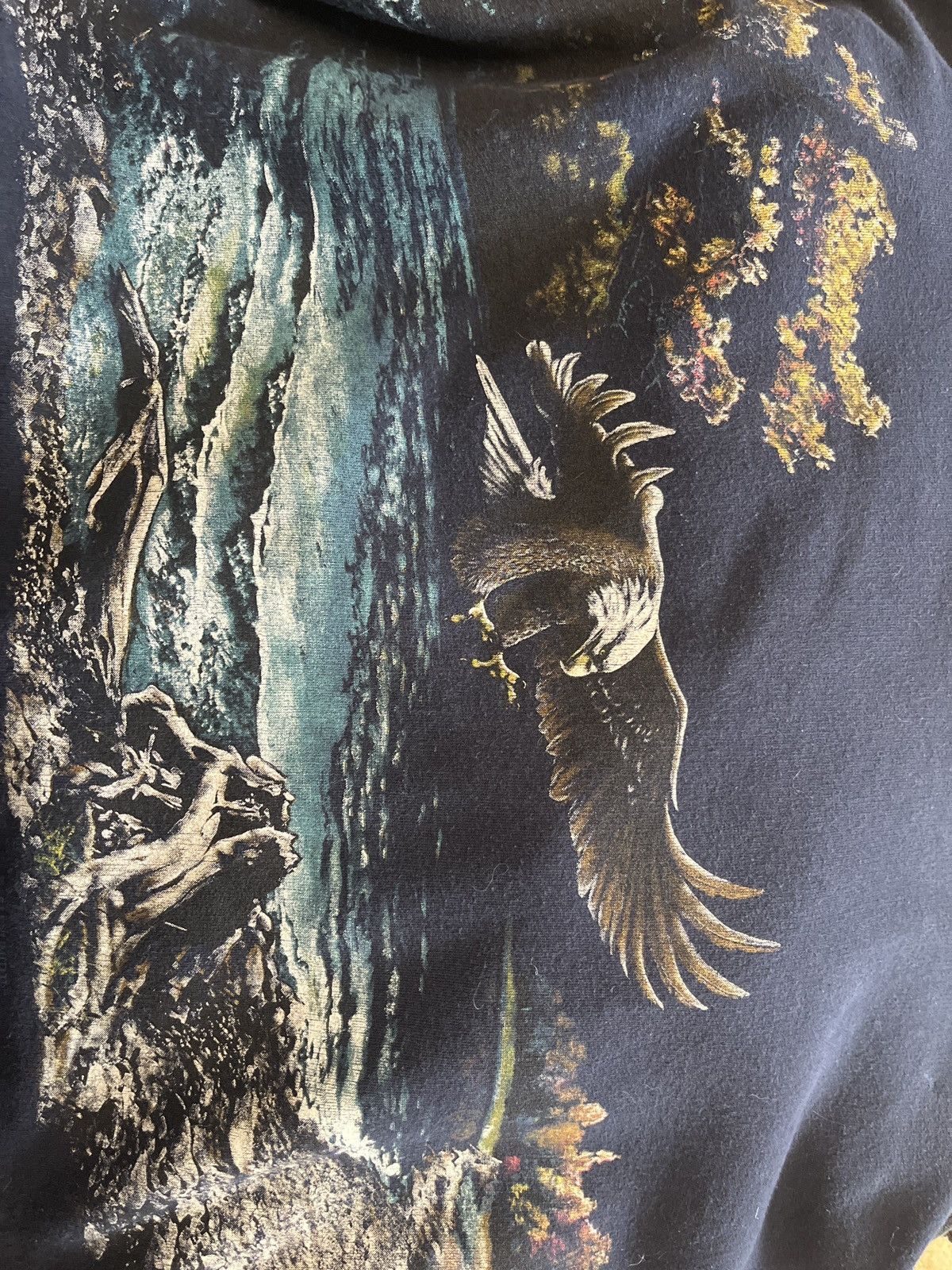 Vintage Vintage Navy Nature Art Sweatshirt ART UNLIMITED Size US XL / EU 56 / 4 - 4 Thumbnail