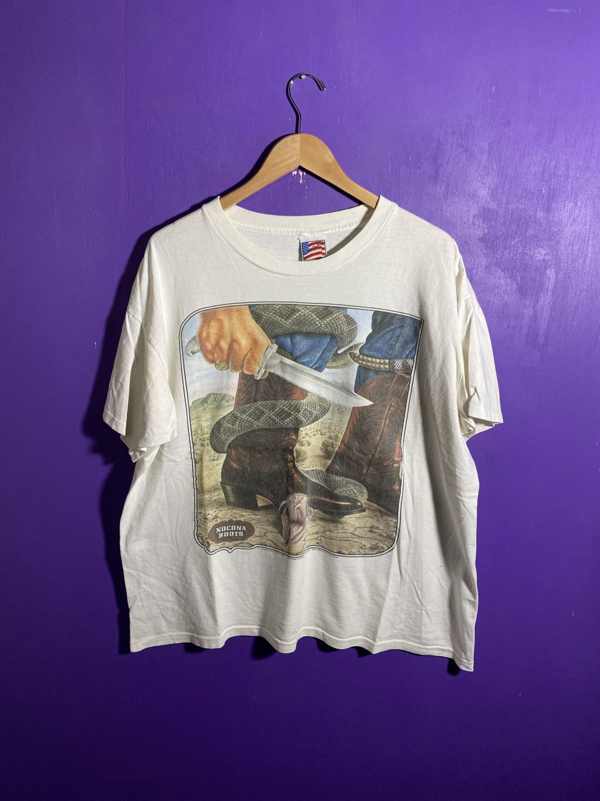 Vintage Vintage 1995 Nocona boots rattlesnake promo t-shirt Size US XL / EU 56 / 4 - 1 Thumbnail