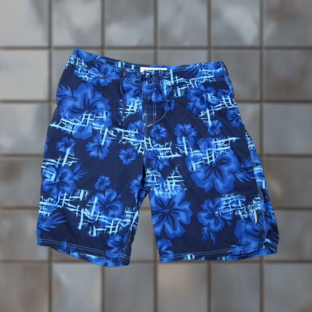 Anchor Blue VINTAGE Anchor Blue Board Shorts Men 40 Blue Floral 10" Swim Baggy Beach Y2K Skull 90s Retro Size US 40 / EU 56 - 1 Thumbnail