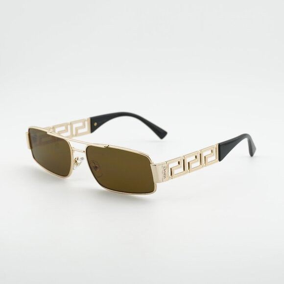 Versace Versace VE2257 100273 Sunglasses Shiny Gold Rectangle Frame Size ONE SIZE - 1 Thumbnail