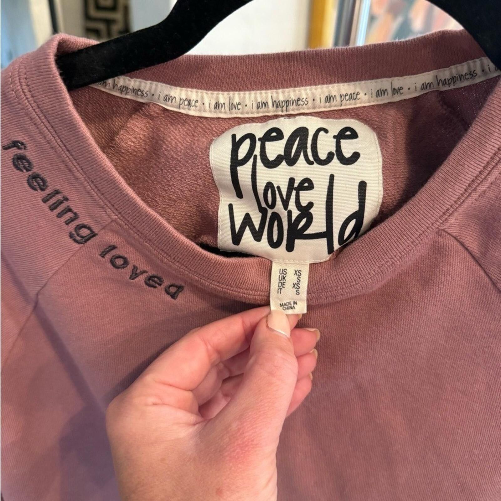 Other Peace Love World "Feeling Loved" pink Mauve Sweatshirt XS Size S / US 4 / IT 40 - 1 Thumbnail