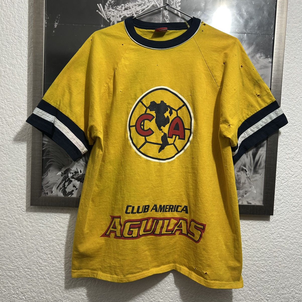 Mexicana AMÉRICA SOCCER VINTAGE SHIRT THRASHED Size US XL / EU 56 / 4 - 1 Thumbnail