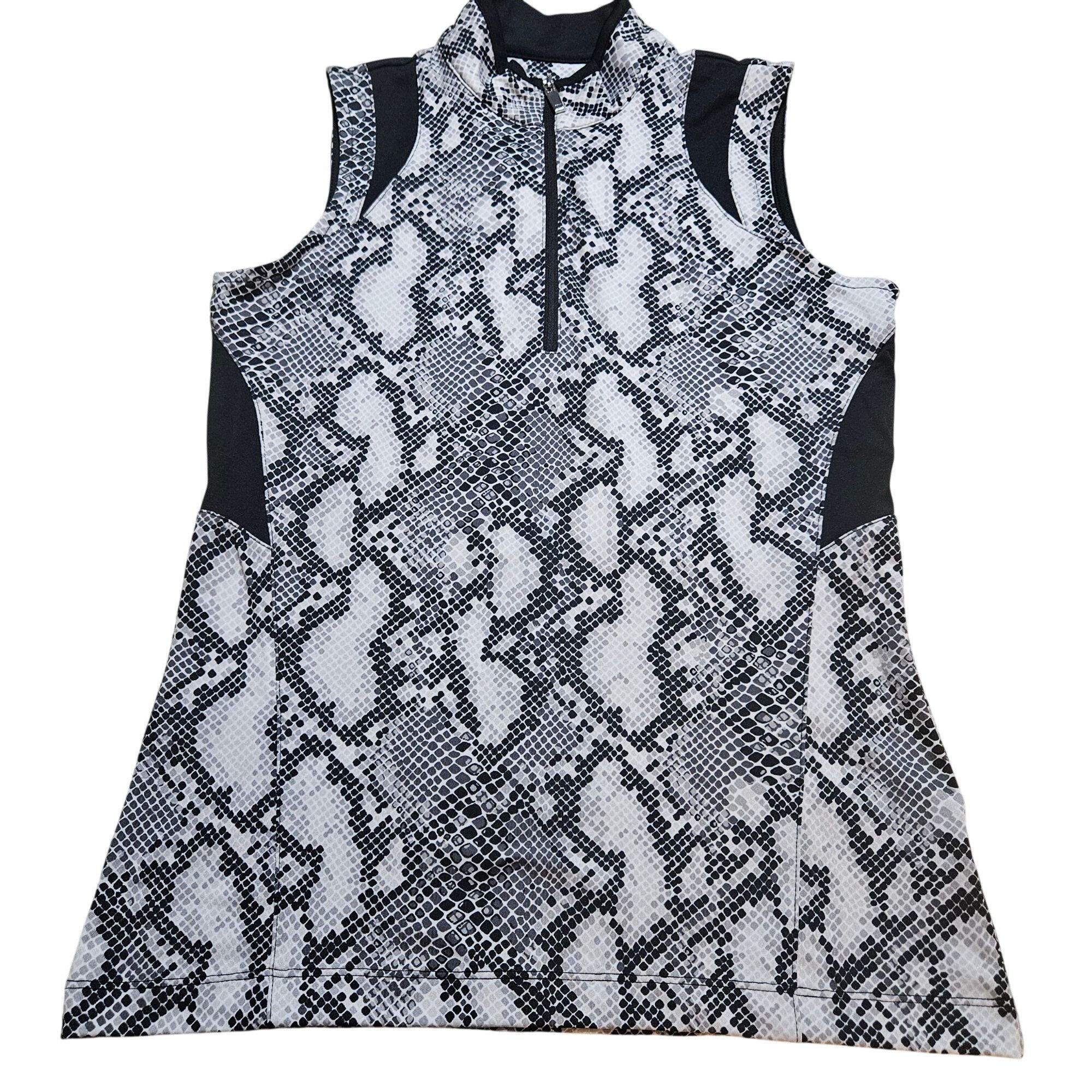 Other Tail Woman White Snake Print Zip Sleeveless Top XS Black Gra Size XS / US 0-2 / IT 36-38 - 5 Thumbnail