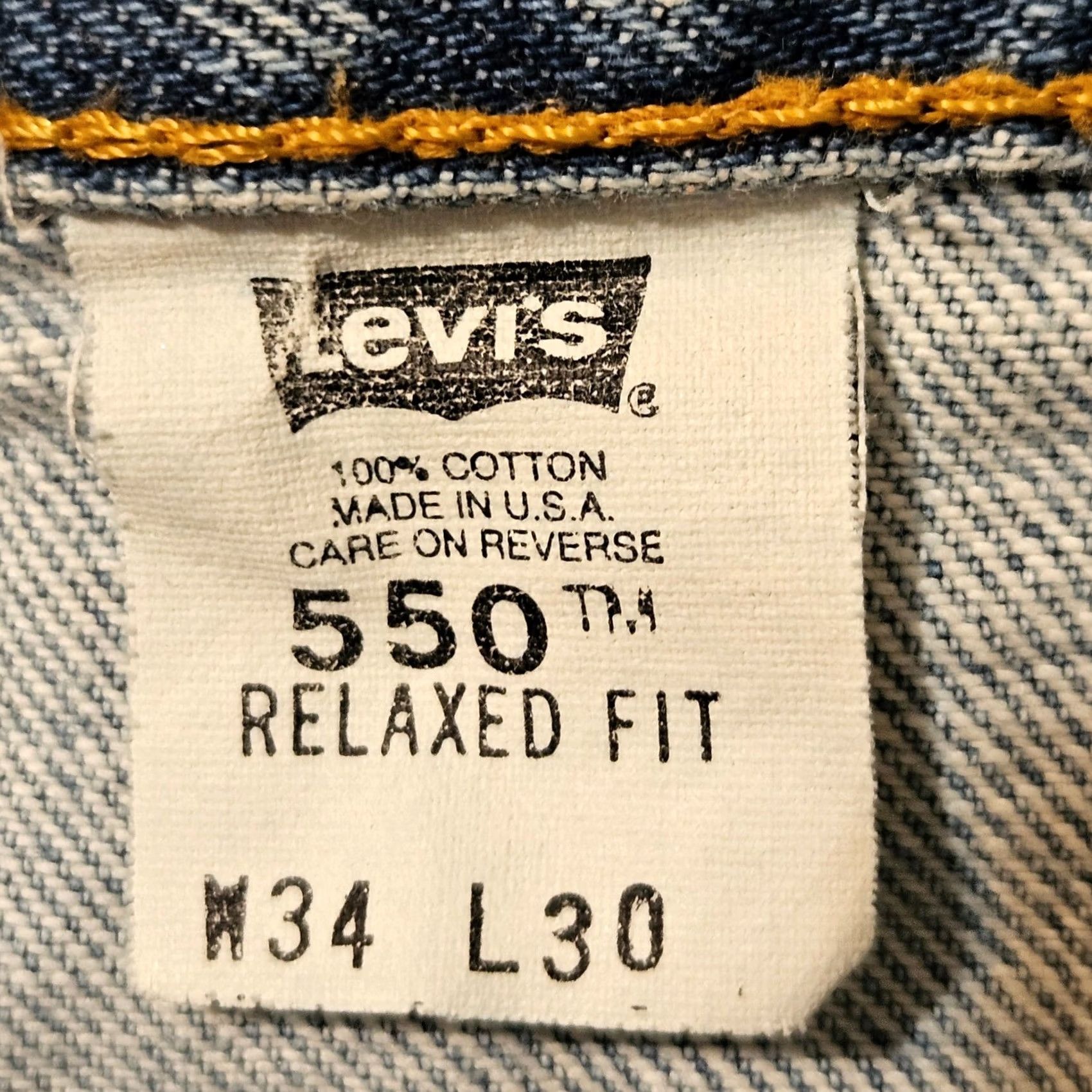 Levi's Vintage Levi's 550 Jeans Blue Denim Relaxed Fit 90s Made In USA 34x30 Size US 34 / EU 50 - 4 Thumbnail