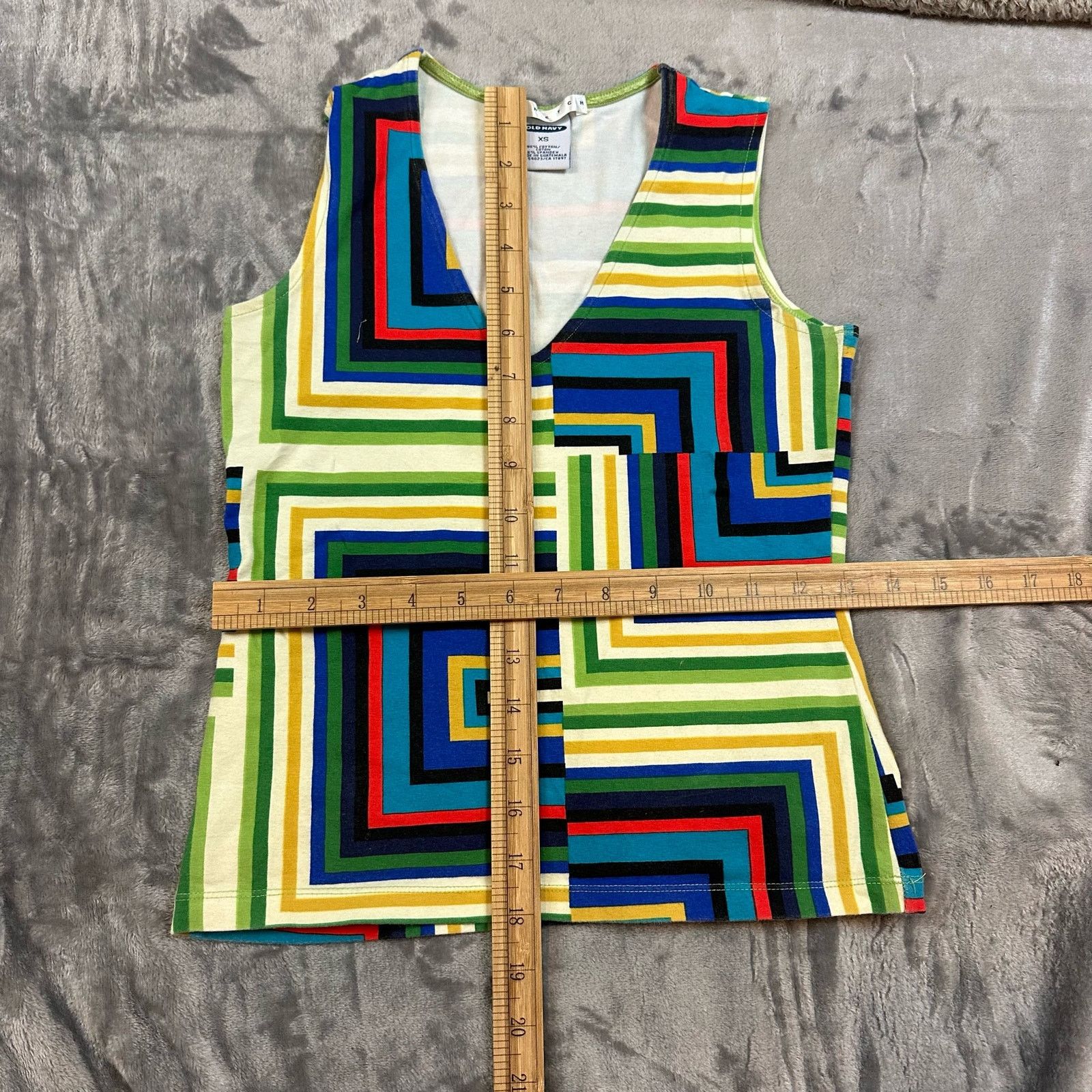Old Navy VTG Old Navy Stretch XS Tank Top Shirt Geo Retro 90s Y2K Size XS / US 0-2 / IT 36-38 - 6 Thumbnail