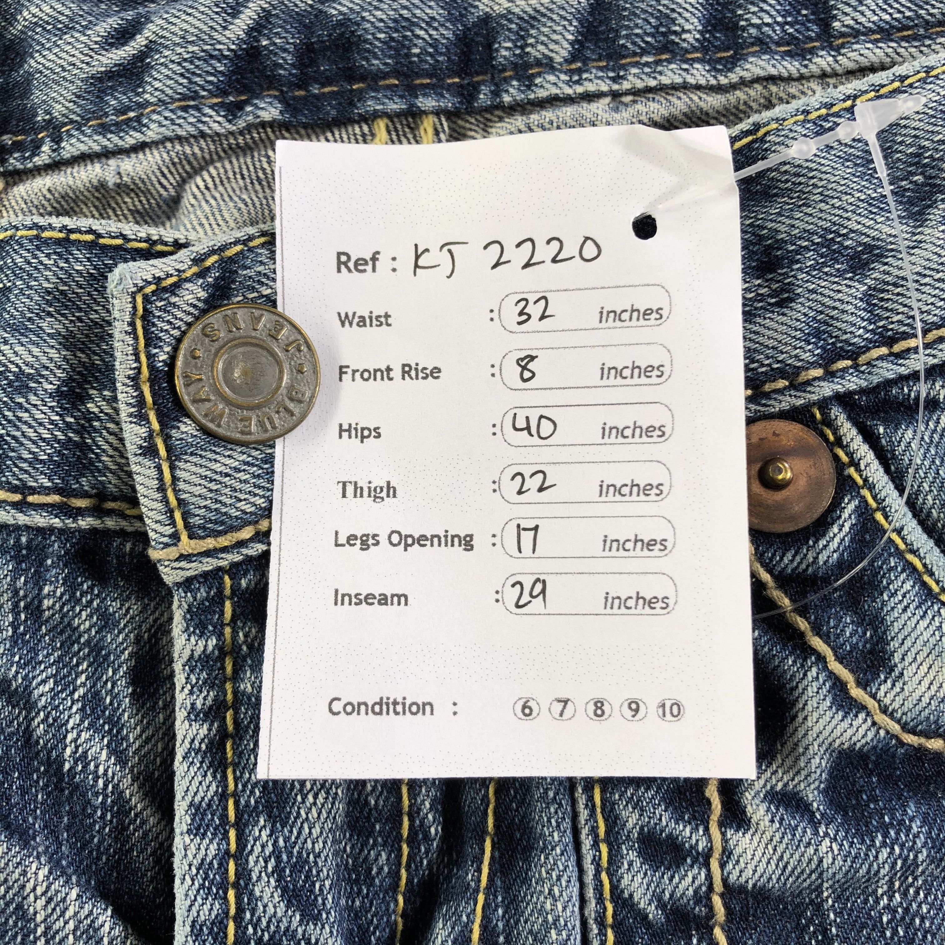 Japanese Brand Blue Way Jeans Flare Denim KJ2220 Size US 30 / EU 46 - 10 Thumbnail