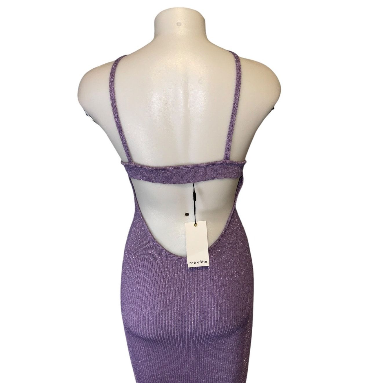Retrofete New Retrofete Amster Rib Knit Metallic Lilac Dress Sz Large Size L / US 10 / IT 46 - 9 Thumbnail
