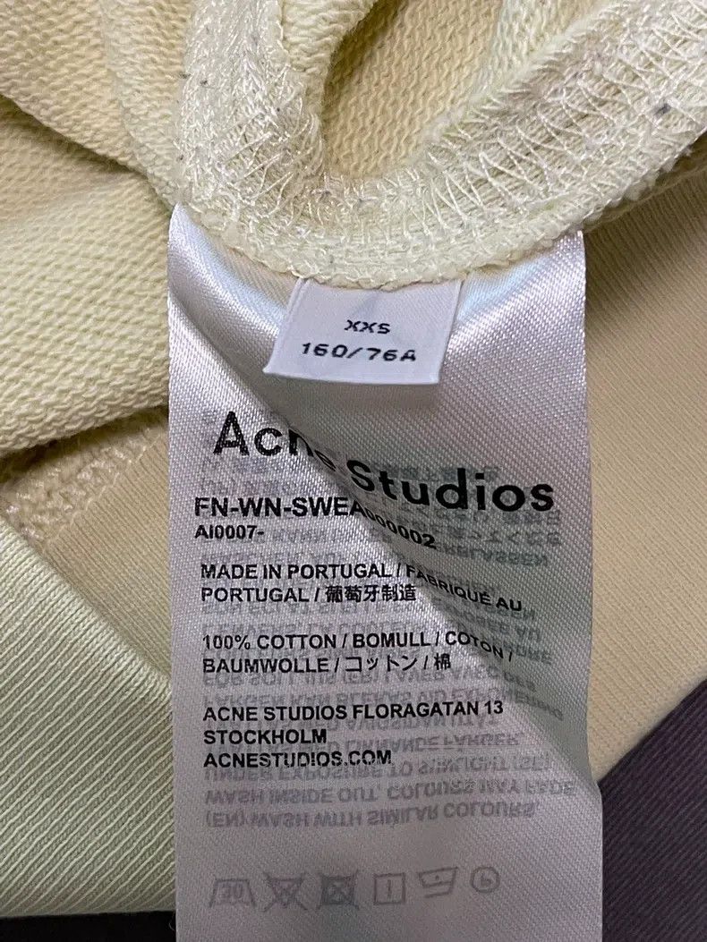 Acne Studios Acne Studios Baby Yellow Hooded Sweatshirt, Oversized Size XXS / US 00 / IT 34 - 7 Thumbnail